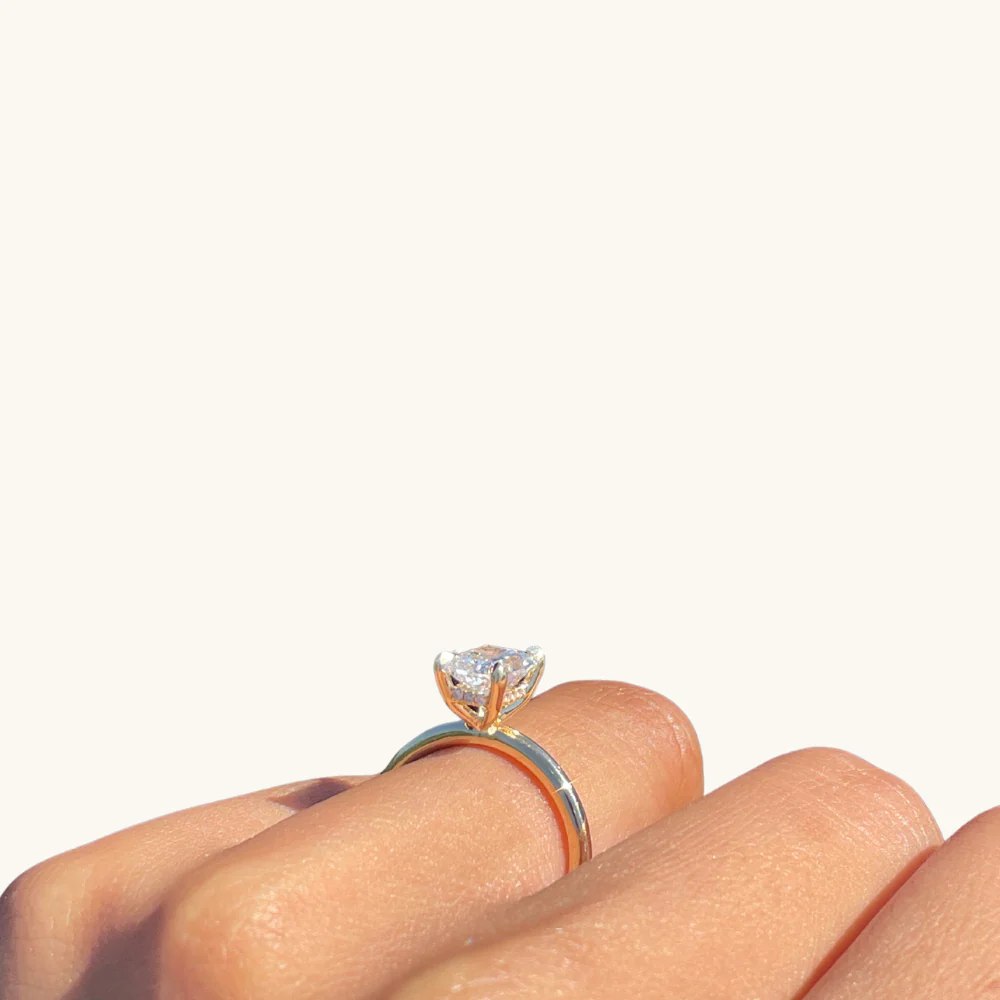 1.54 Radiant Lab Diamond Engagement Ring with Hidden Halo - Image 4