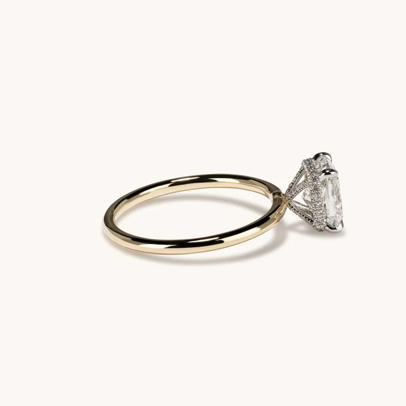 1.80 Cushion Natural Diamond Engagement Ring with Hidden Halo - Image 2