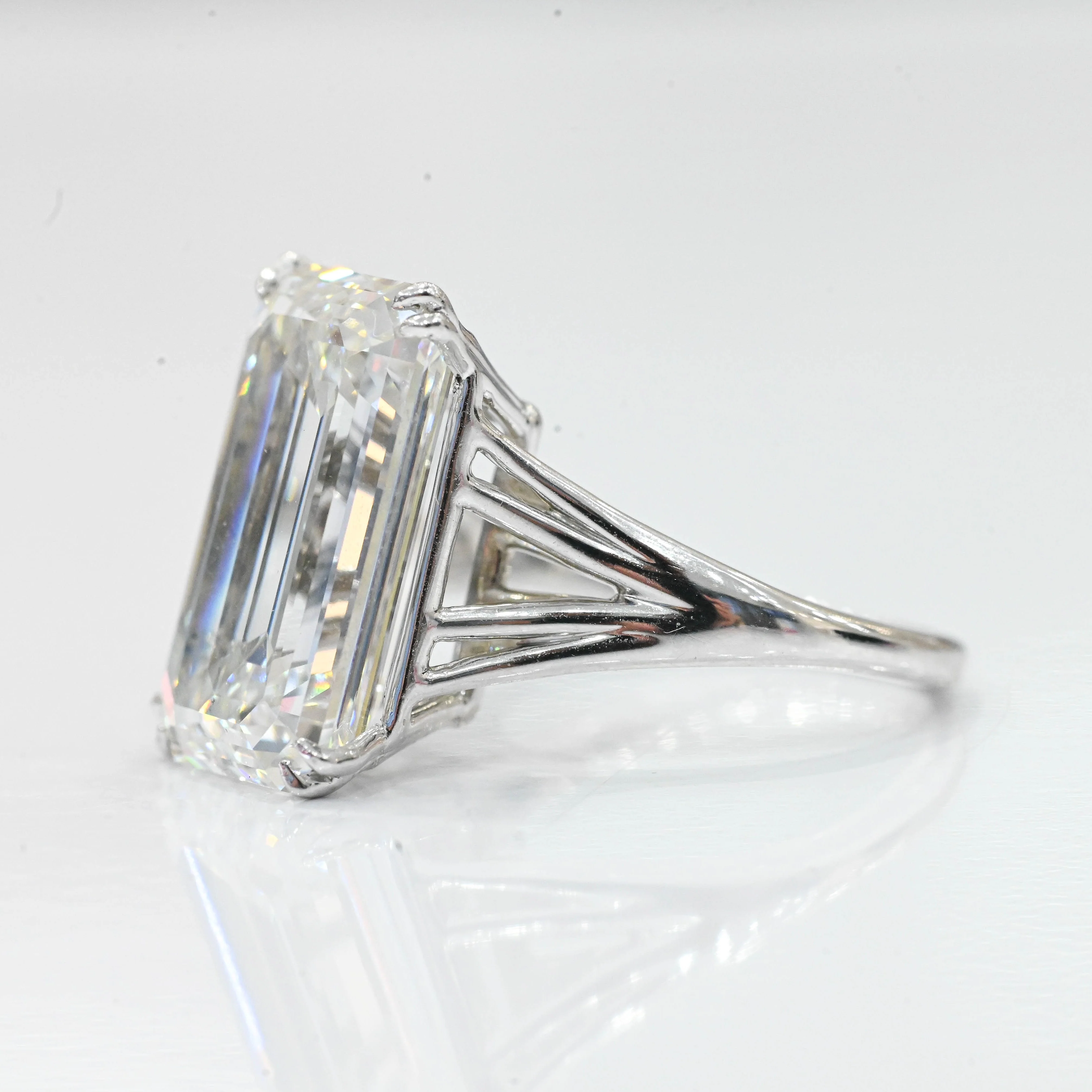 10.19 Carat Lab Created Emerald Engagement Ring - Image 4