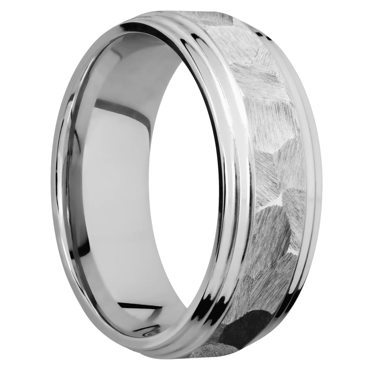 10K White Gold + Rock , Polish Finish