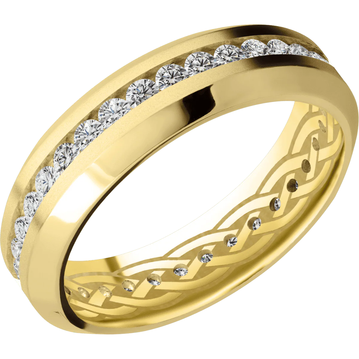 14K Yellow Gold + Bead , Polish Finish - Image 2