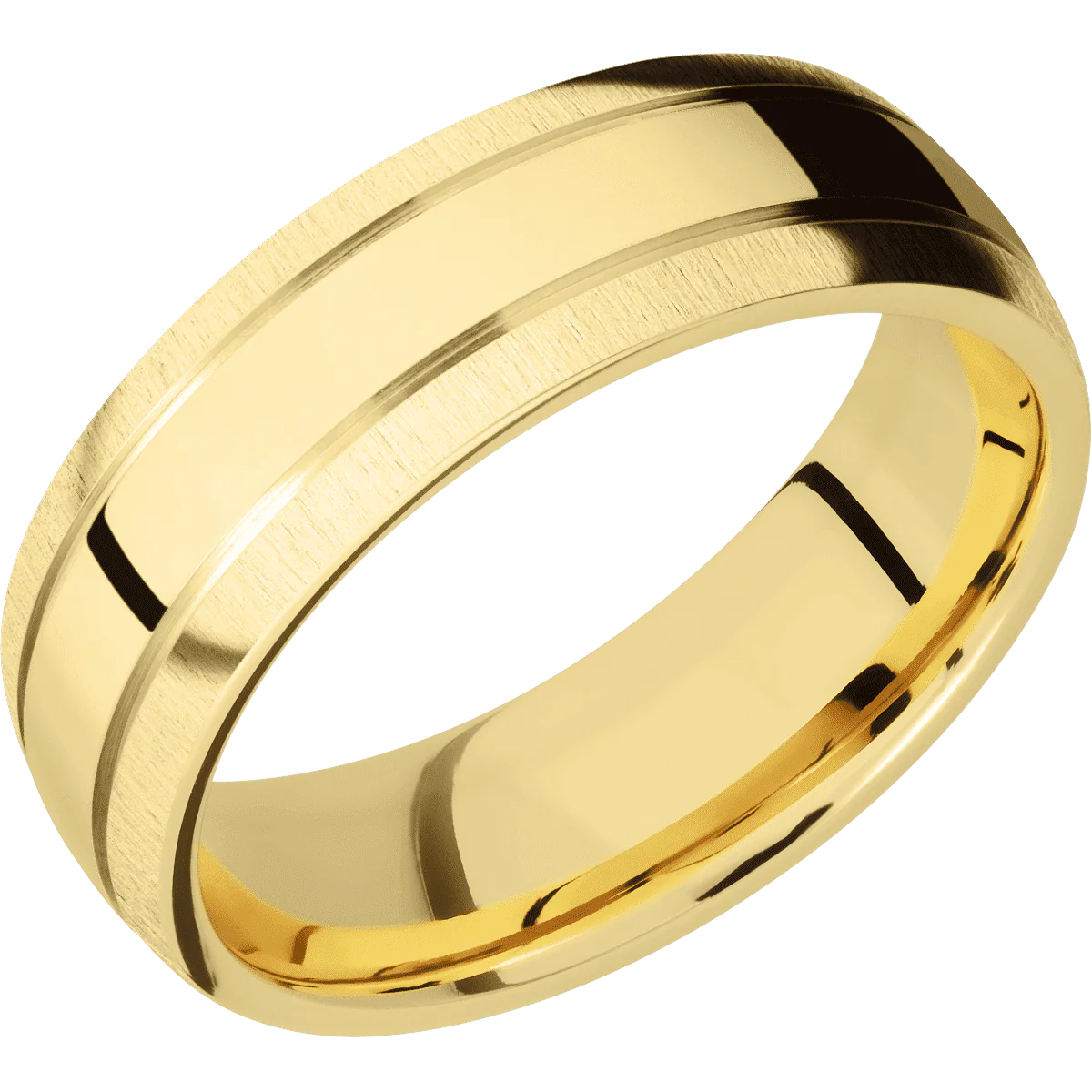 14K Yellow Gold + Polish , Crosssatin Finish - Image 2