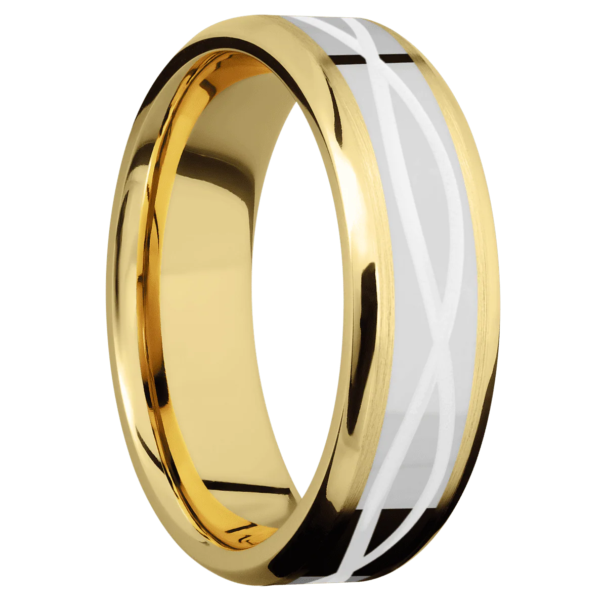 18K Yellow Gold + Satin , Polish Finish
