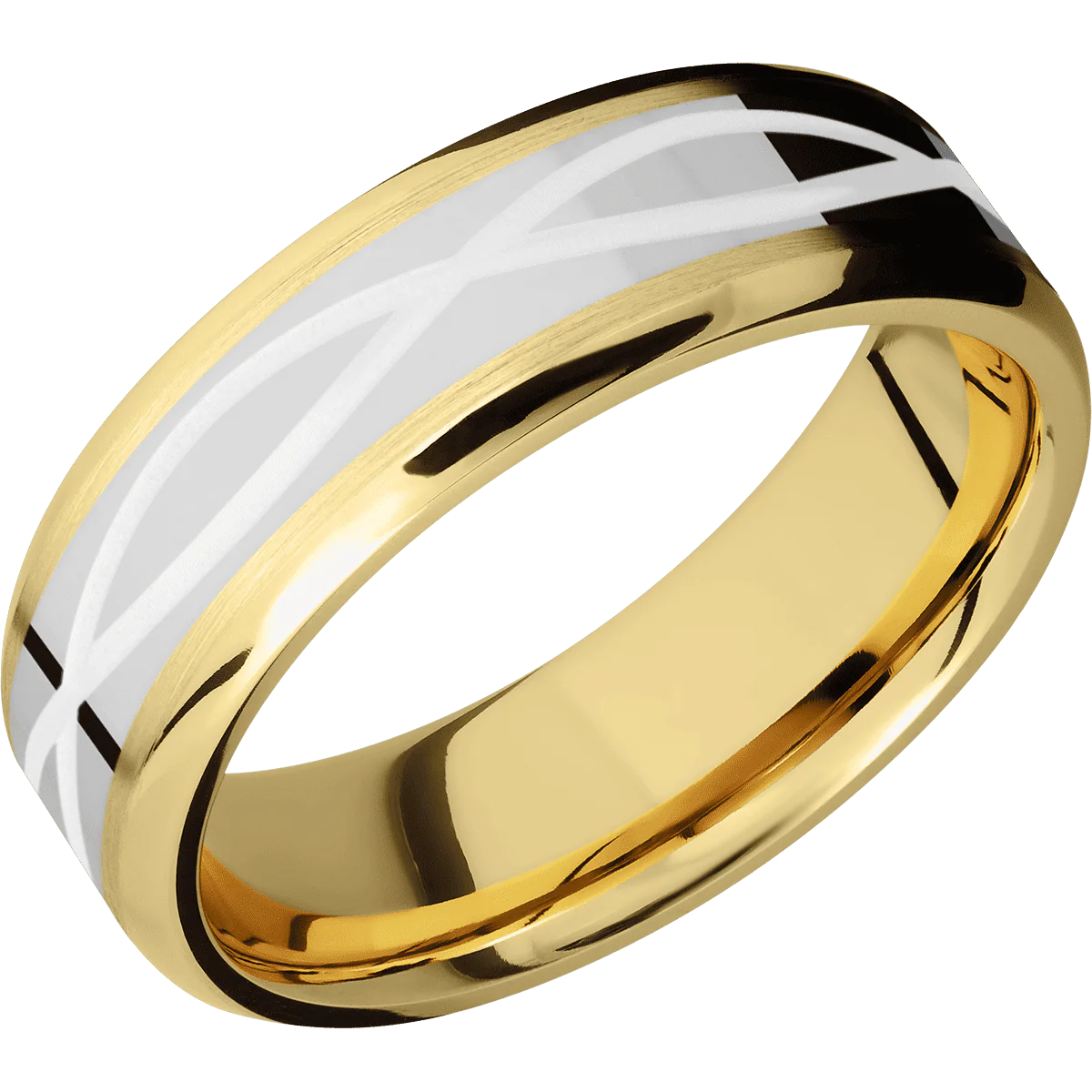 18K Yellow Gold + Satin , Polish Finish - Image 2