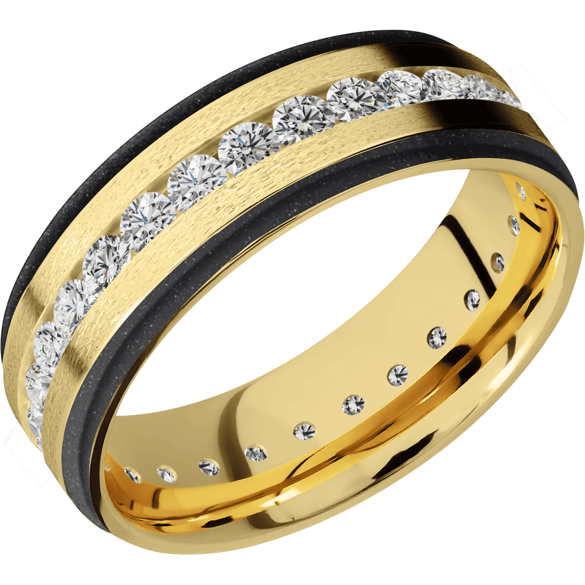 18K Yellow Gold + Stone , Polish Finish - Image 2