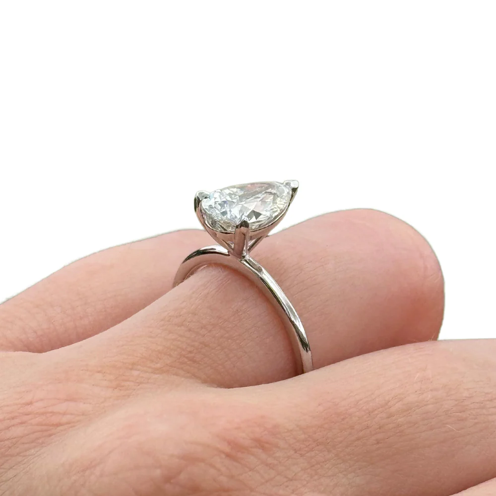 2.01 Pear Natural Diamond Engagement Ring - Image 4