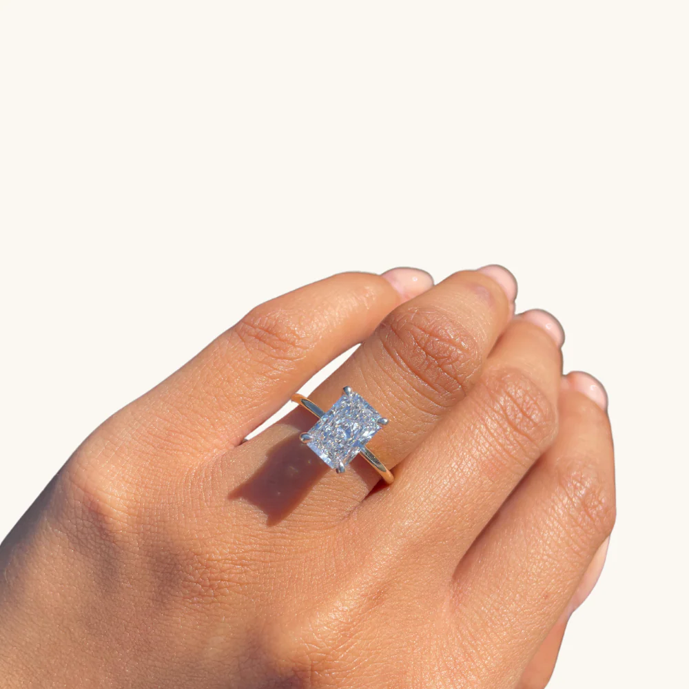 2.60 Radiant Lab Diamond Engagement Ring with Hidden Halo - Image 2