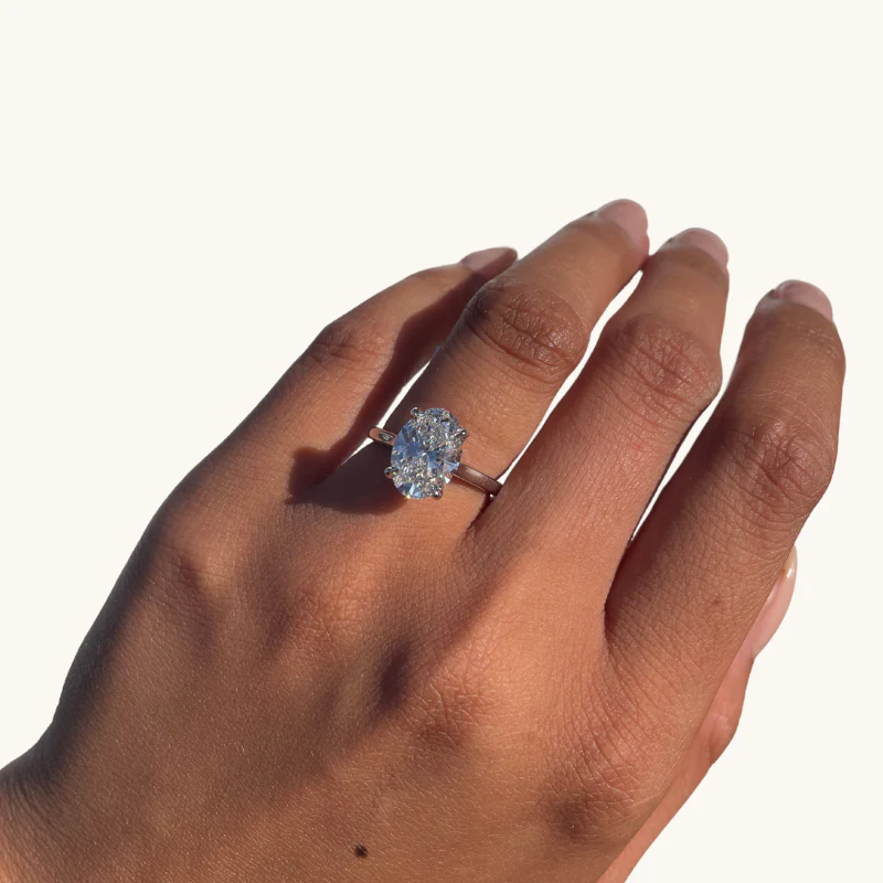 3.13 Oval Lab Diamond Engagement Ring with Hidden Halo - Image 2