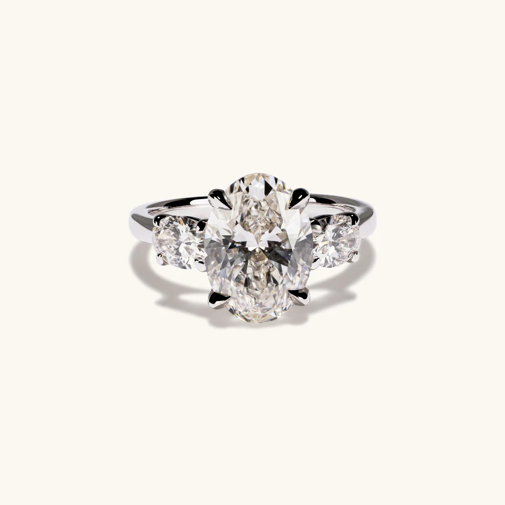 3.23 Oval Lab Diamond 3-Stone Engagement Ring