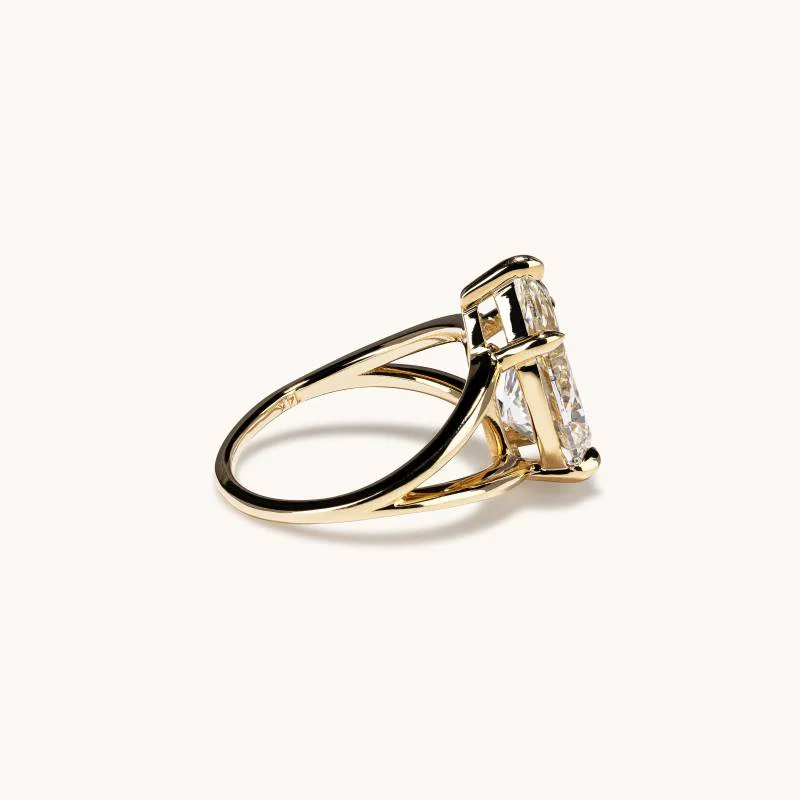 3.91 Pear Lab Diamond Split Shank Engagement Ring - Image 3