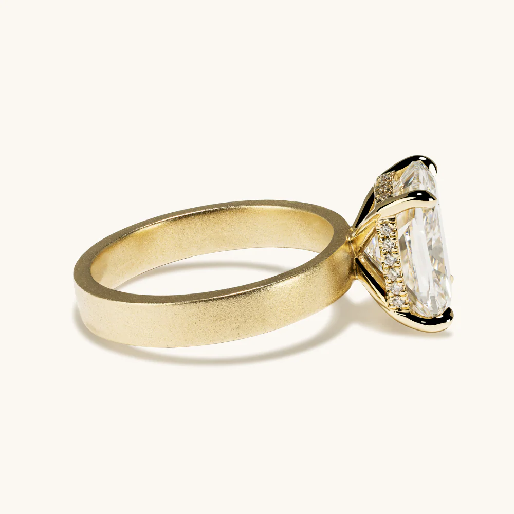 4.09 Cushion Lab Diamond Engagement Ring with Satin Solitaire Setting - Image 3