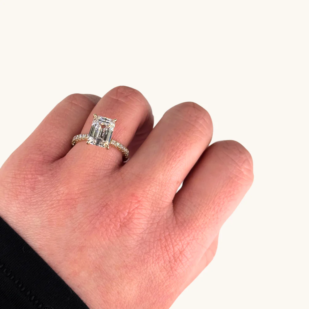 4.14 Emerald Lab Diamond Engagement Ring - Image 2