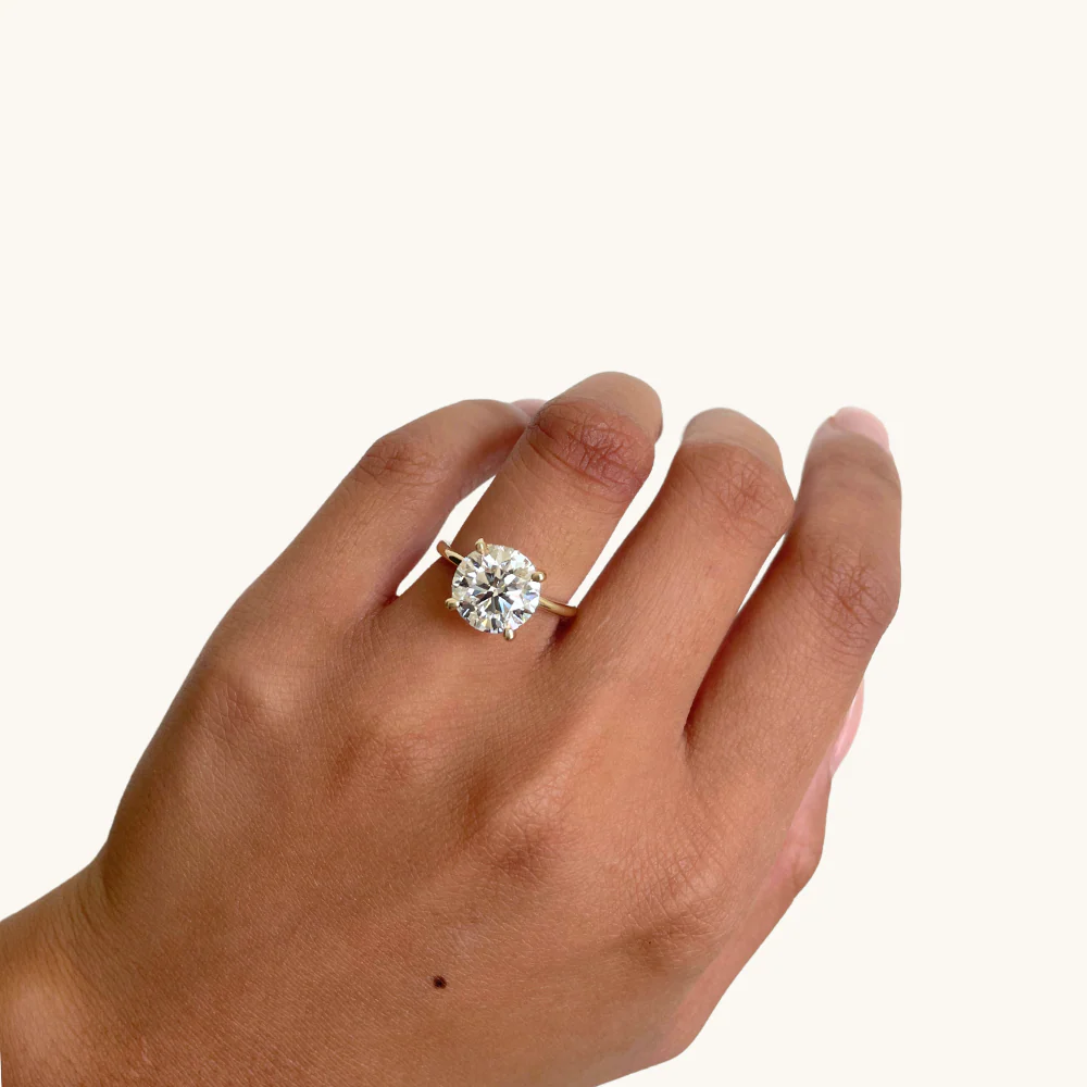 4.31 Round Lab Diamond Engagement Ring with Hidden Halo - Image 2