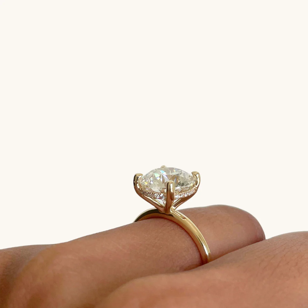 4.31 Round Lab Diamond Engagement Ring with Hidden Halo - Image 4