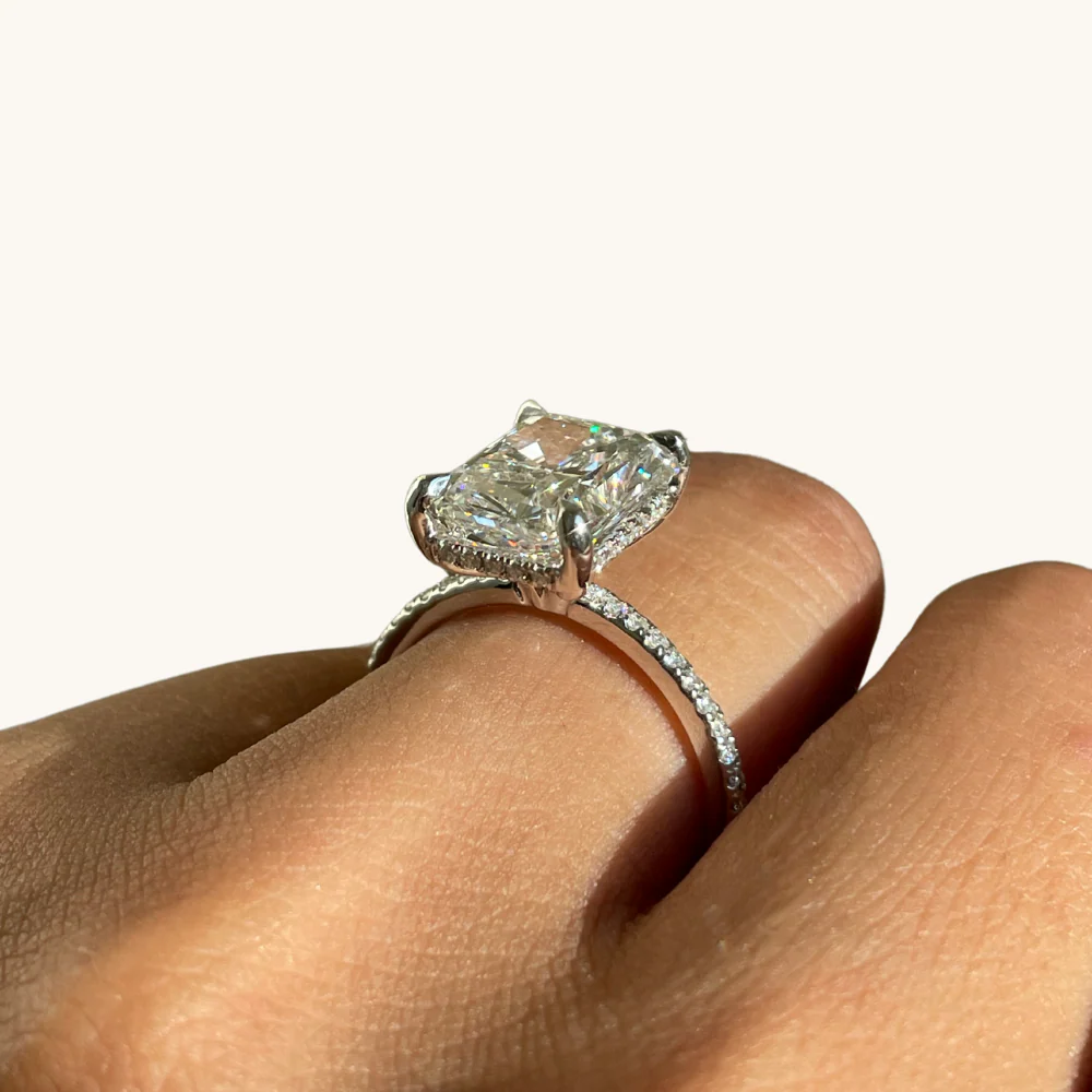 4.58 Radiant Lab Diamond Engagement Ring - Image 4