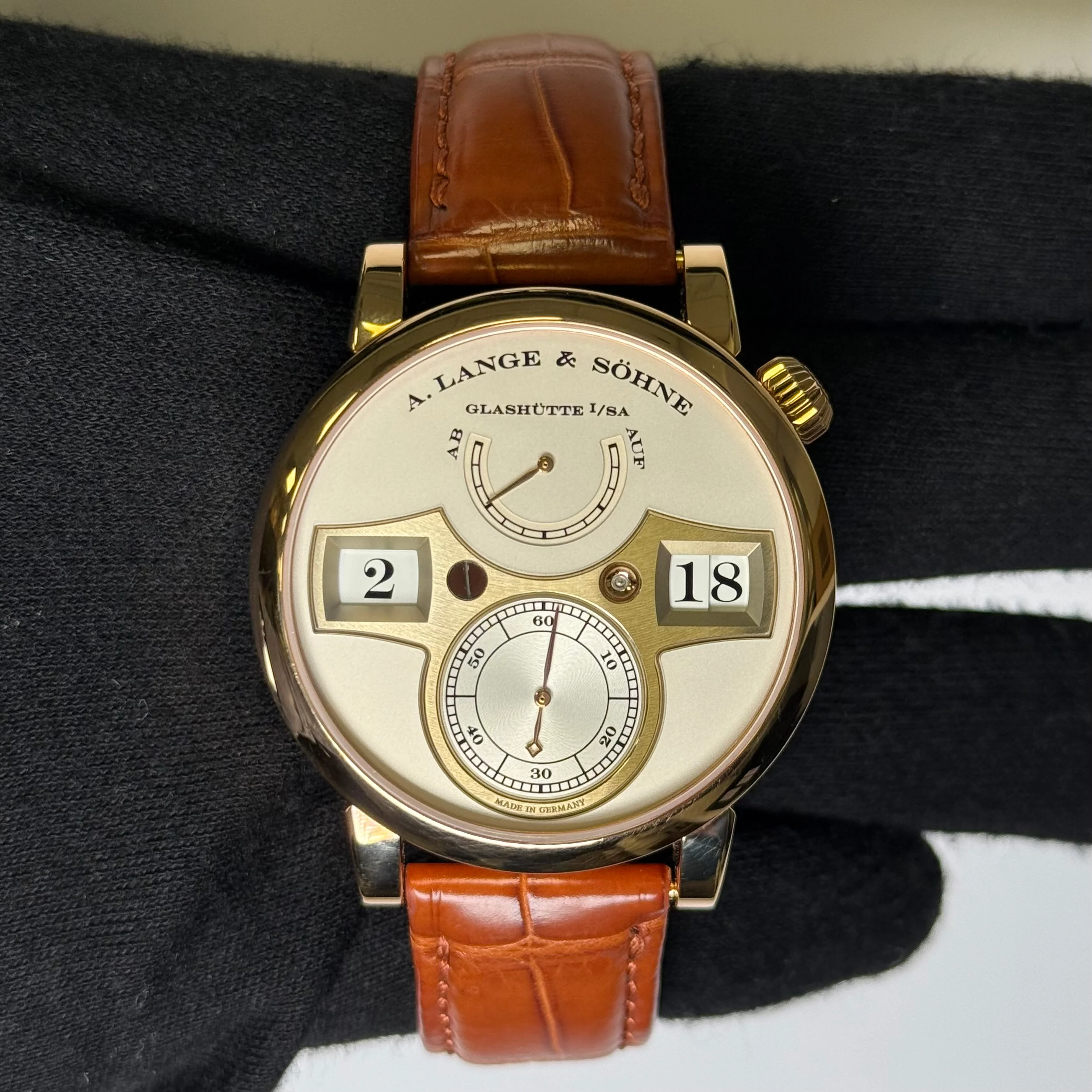 A. Lange & Sohne Zeitwerk 42mm Silver Dial Watch Ref# 140.032 - Image 2