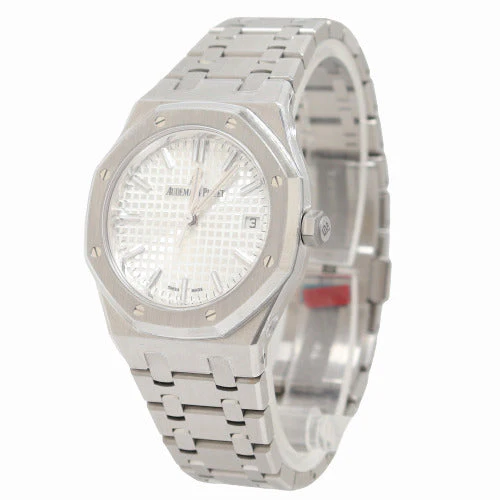 Audemars Piguet Ladies Royal Oak Stainless Steel 34mm White Tappiserie Dial Watch Reference# 77350ST.OO.1261ST.01 - Image 2