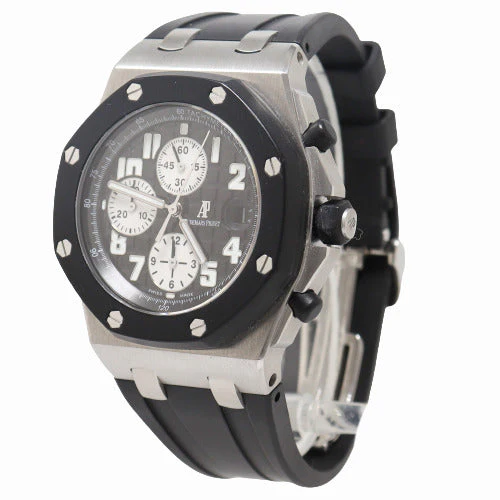 Audemars Piguet Men's Royal Oak Offshore Stainless Steel 42mm Black Chronograph "Mega Tapisserie" Dial Watch Reference# 25940SK.OO.D002CA.03 - Image 2