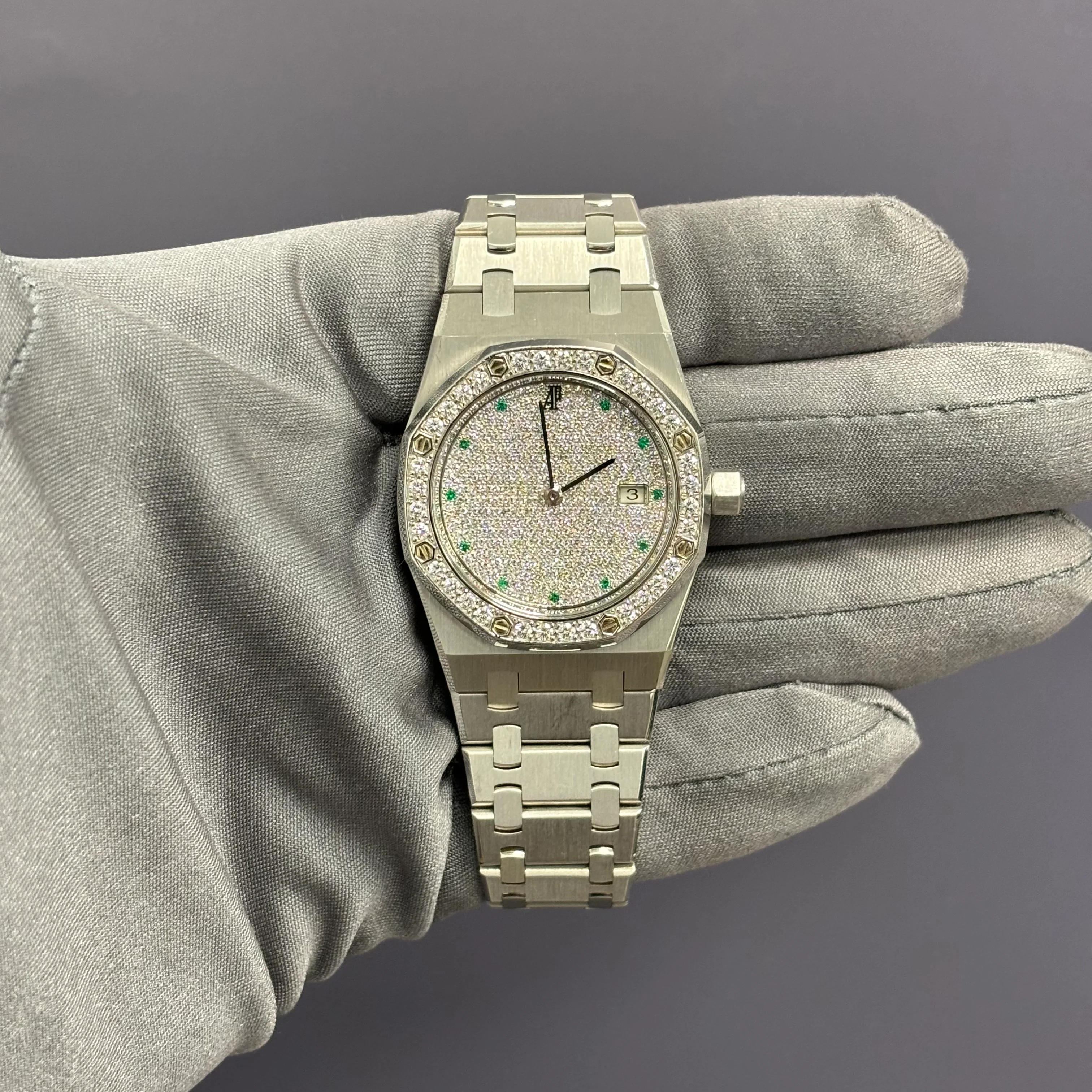Audemars Piguet Royal Oak 34mm Pave Dial Watch Ref# 15054BC.ZZ.0789BC.01 - Image 2
