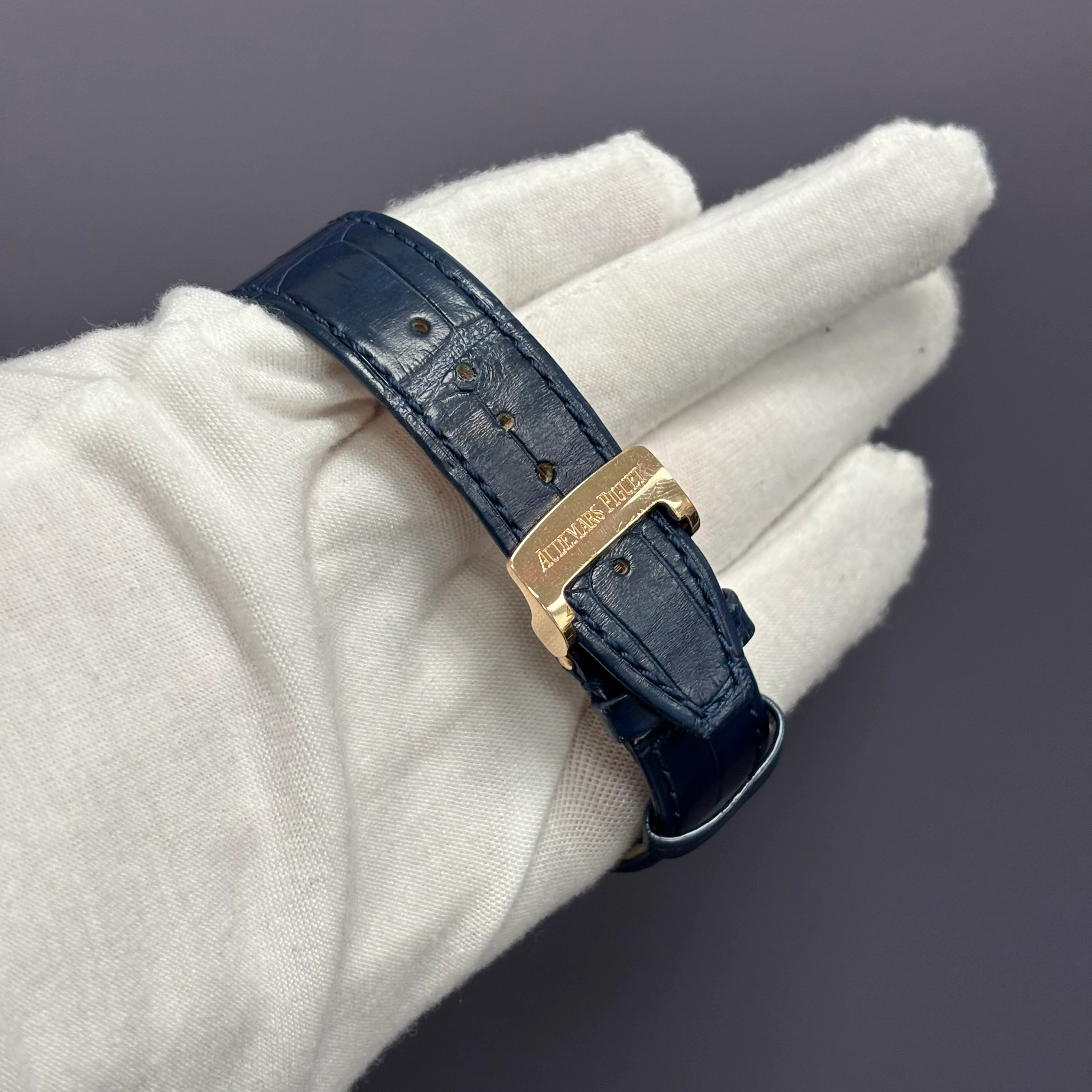 Audemars Piguet Royal Oak 41mm Rose Gold Blue Chronograph Dial Watch Reference# 26240OR.OO.D315CR.02 - Image 4
