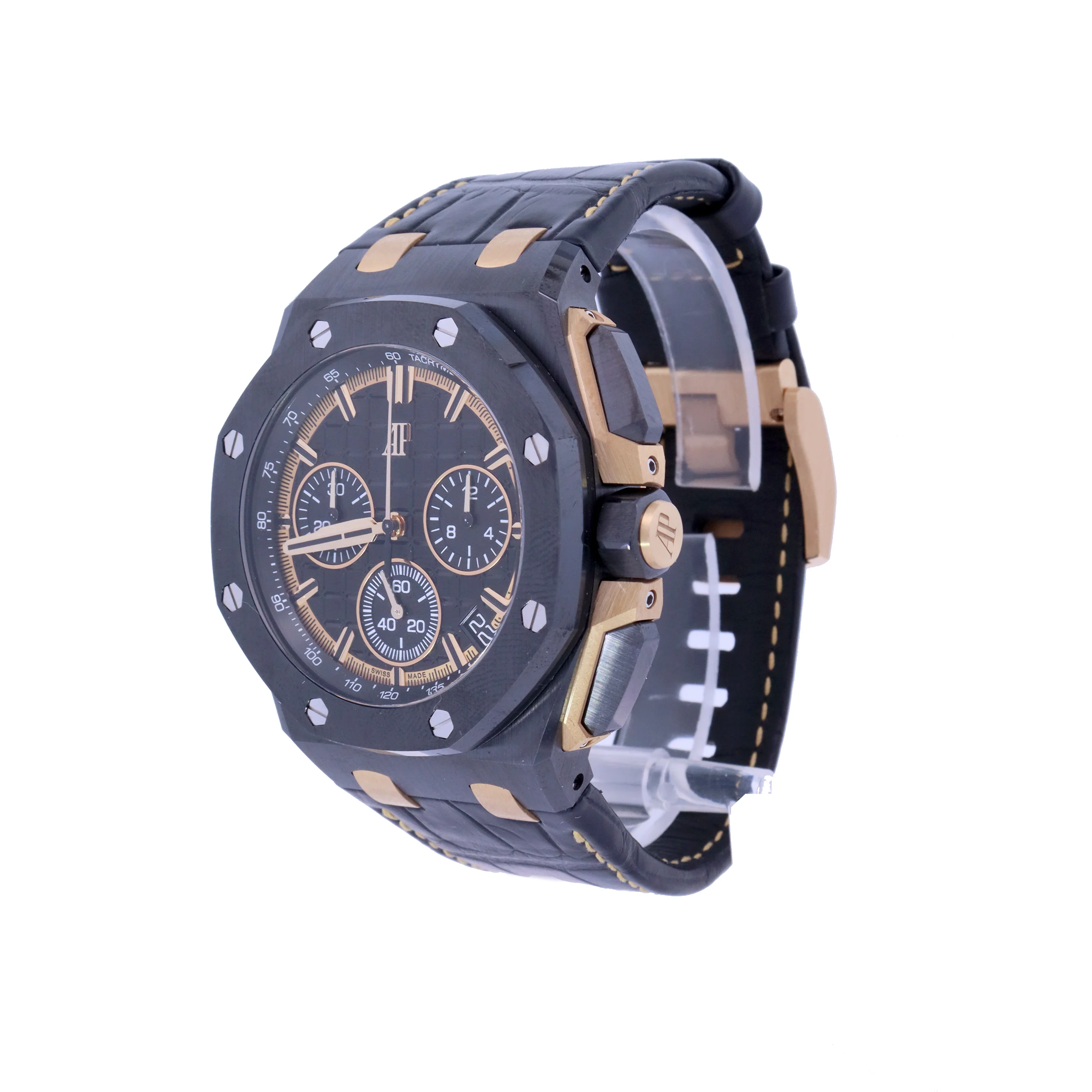 Audemars Piguet Royal Oak Offshore Black Ceramic & Yellow Gold 43mm Black Chronograph Dial Watch | Ref# 26420CE.OO.A127CR.01 - Image 2