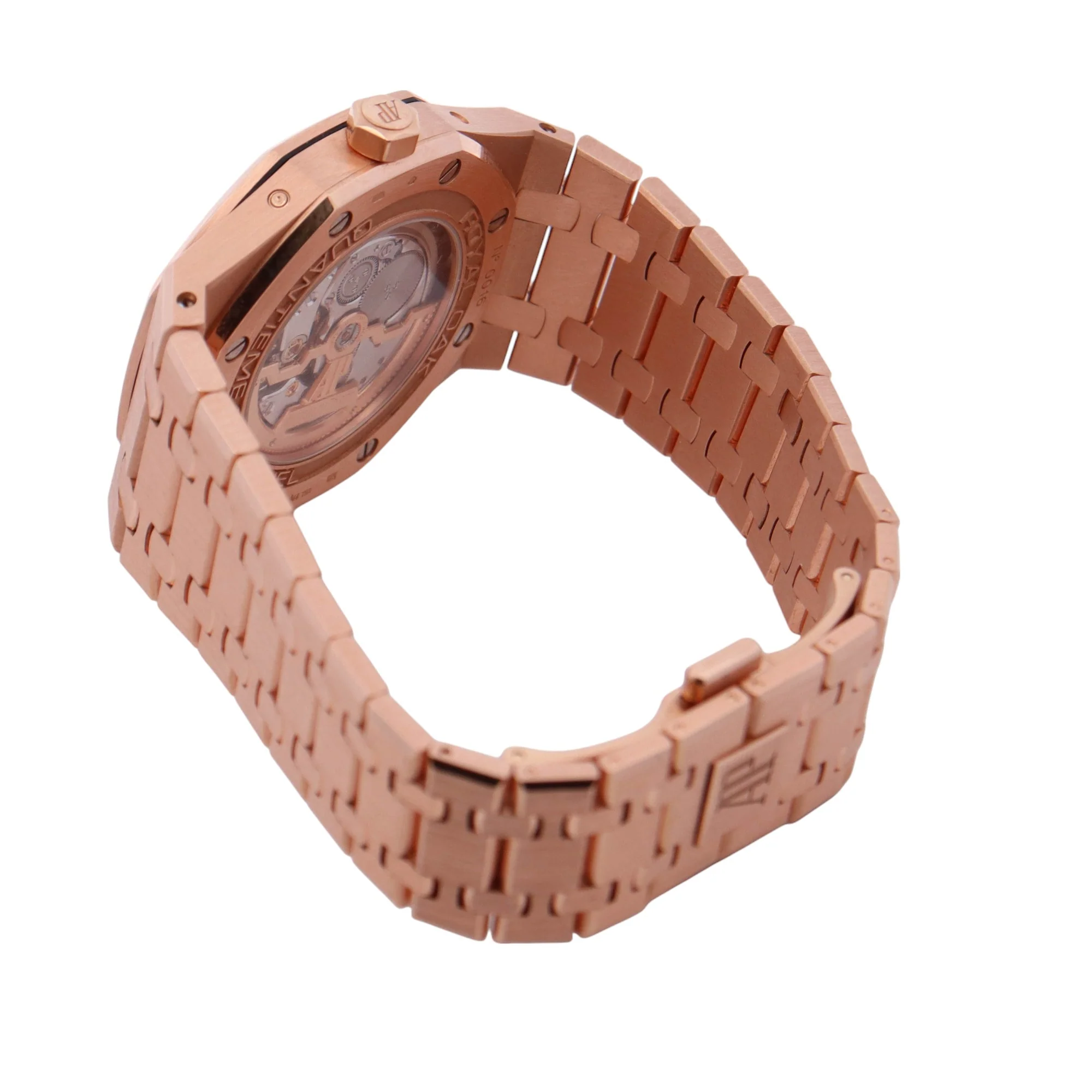 Audemars Piguet Royal Oak Perpetual Calendar Rose Gold Blue Stick Dial Watch Reference #: 26574OR.OO.1220OR.03 - Image 3