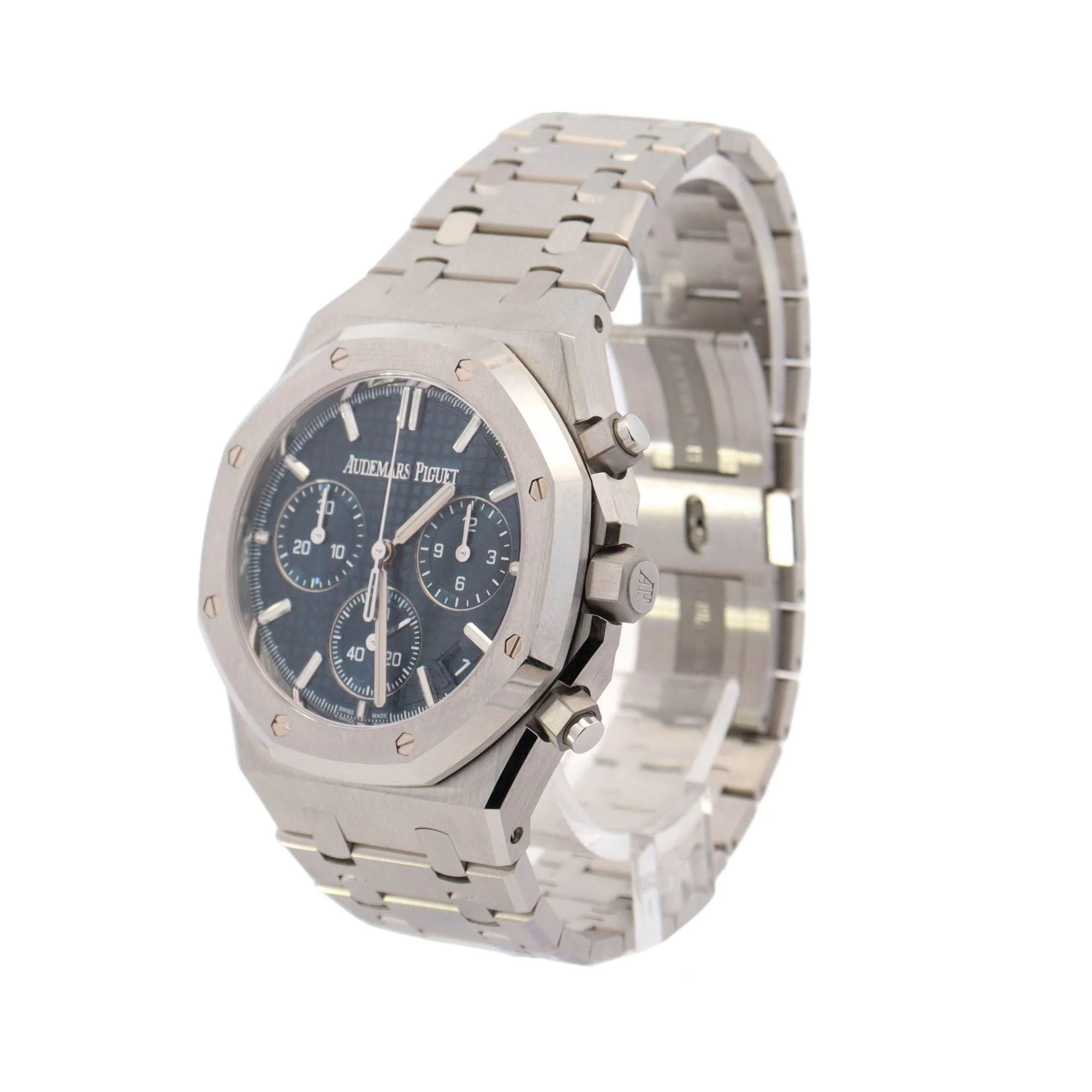 Audemars Piguet Royal Oak Stainless Steel 41mm Blue Chronograph Dial Watch Reference# 26240ST - Image 2