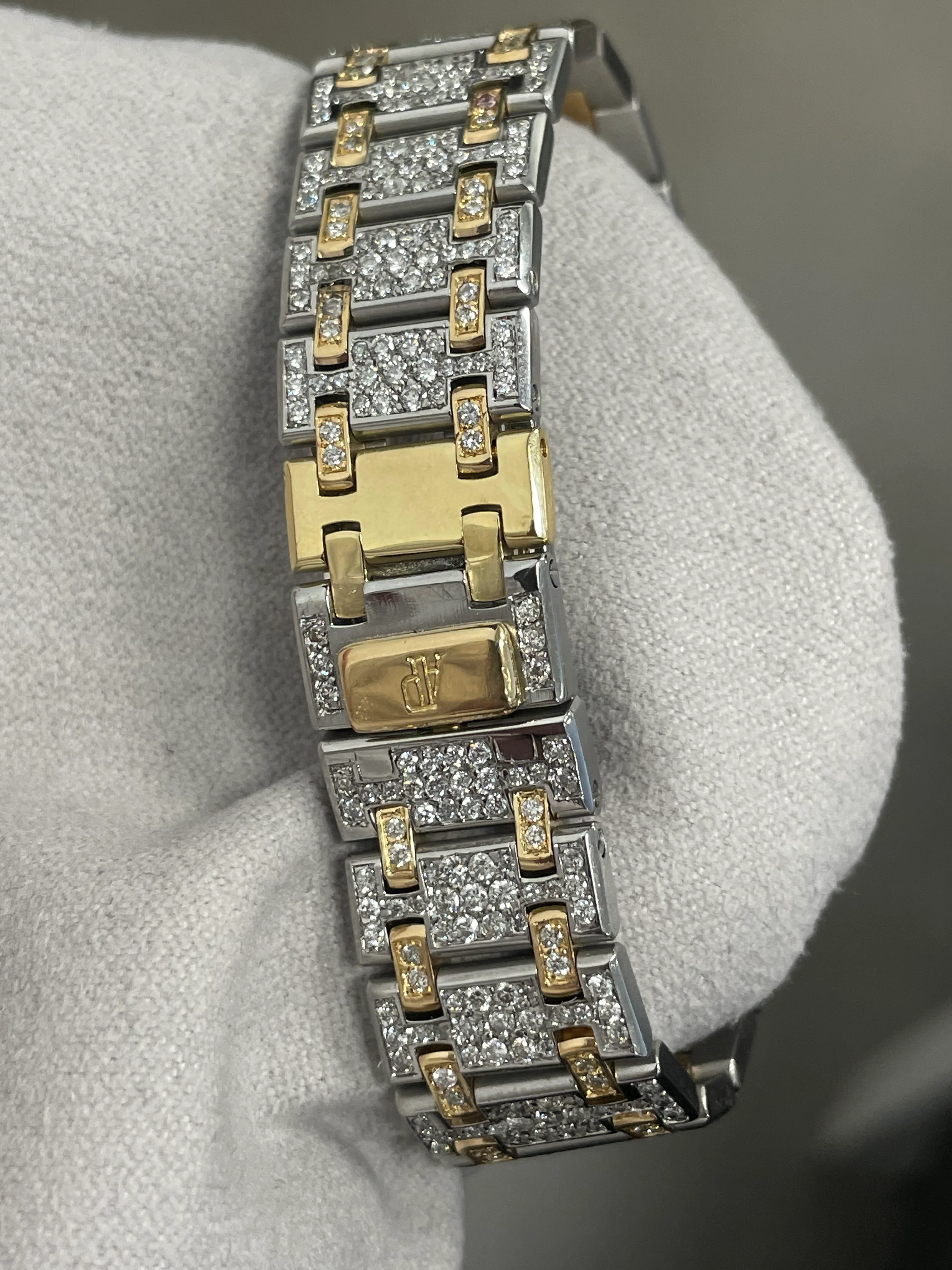 Audemars Piguet Royal Oak Two Tone 33mm Custom Iced Out White Stick Dial Watch Ref# 563036SA - Image 5