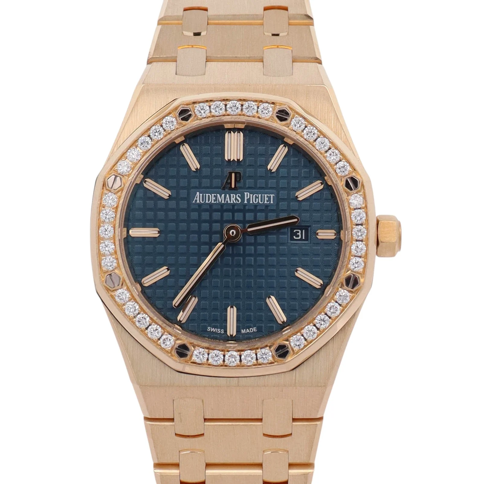 Audemars Piguet Royal Oak Yellow Gold 33mm Blue Dial Watch Ref# 67651BA.ZZ.1261BA.02
