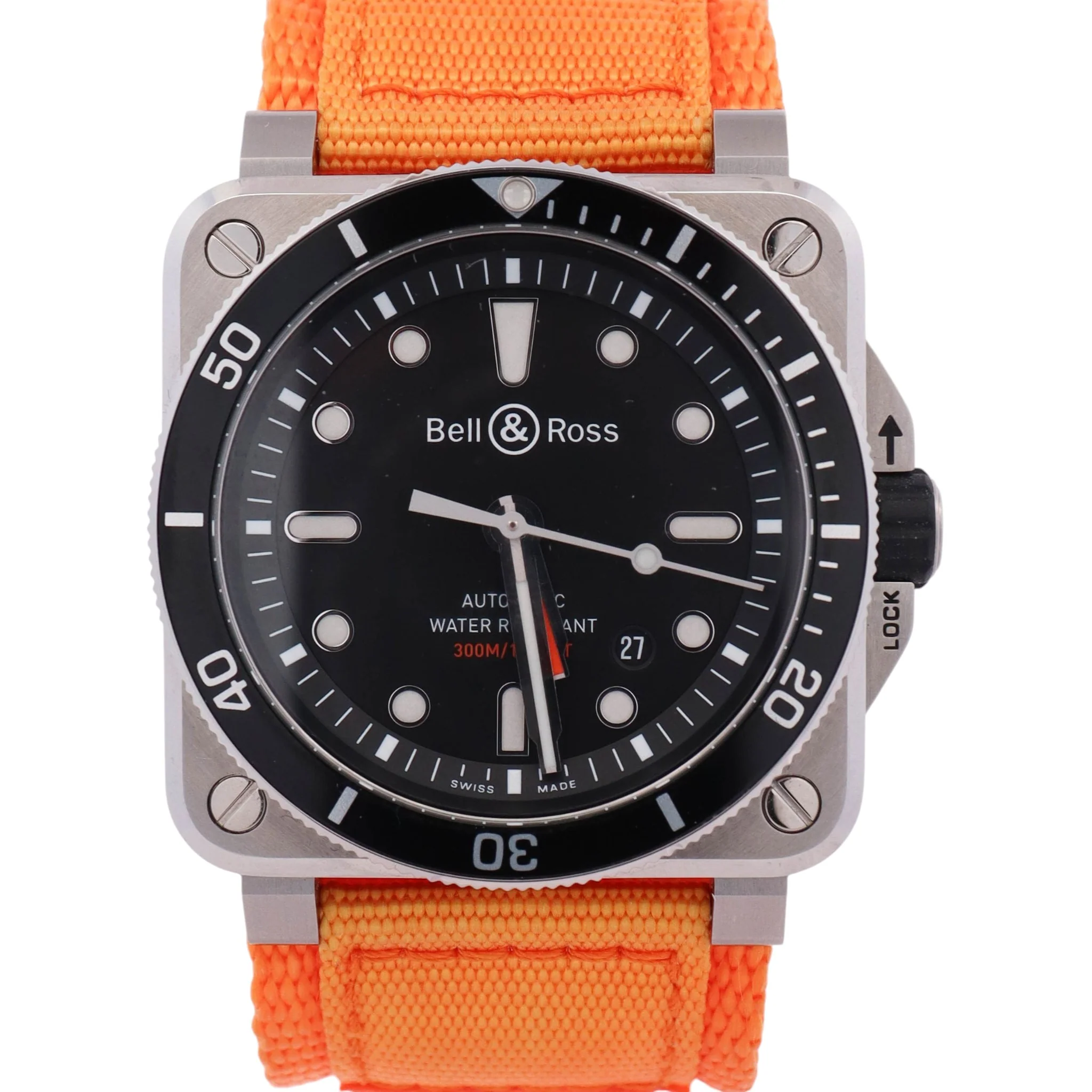 Bell & Ross Diver Stainless Steel 42mm Black Dial Watch Ref# BR 03-92