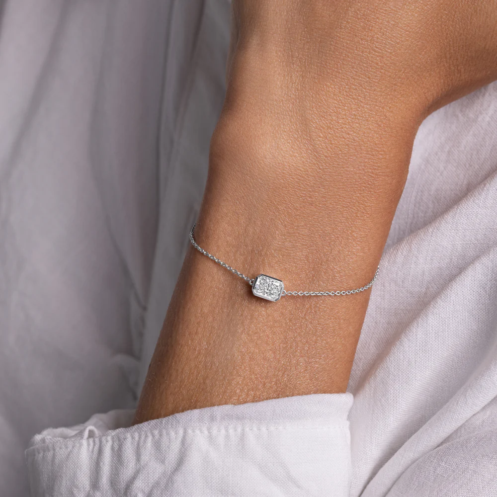 East-West Lab Diamond Bezel Bracelet - Image 2
