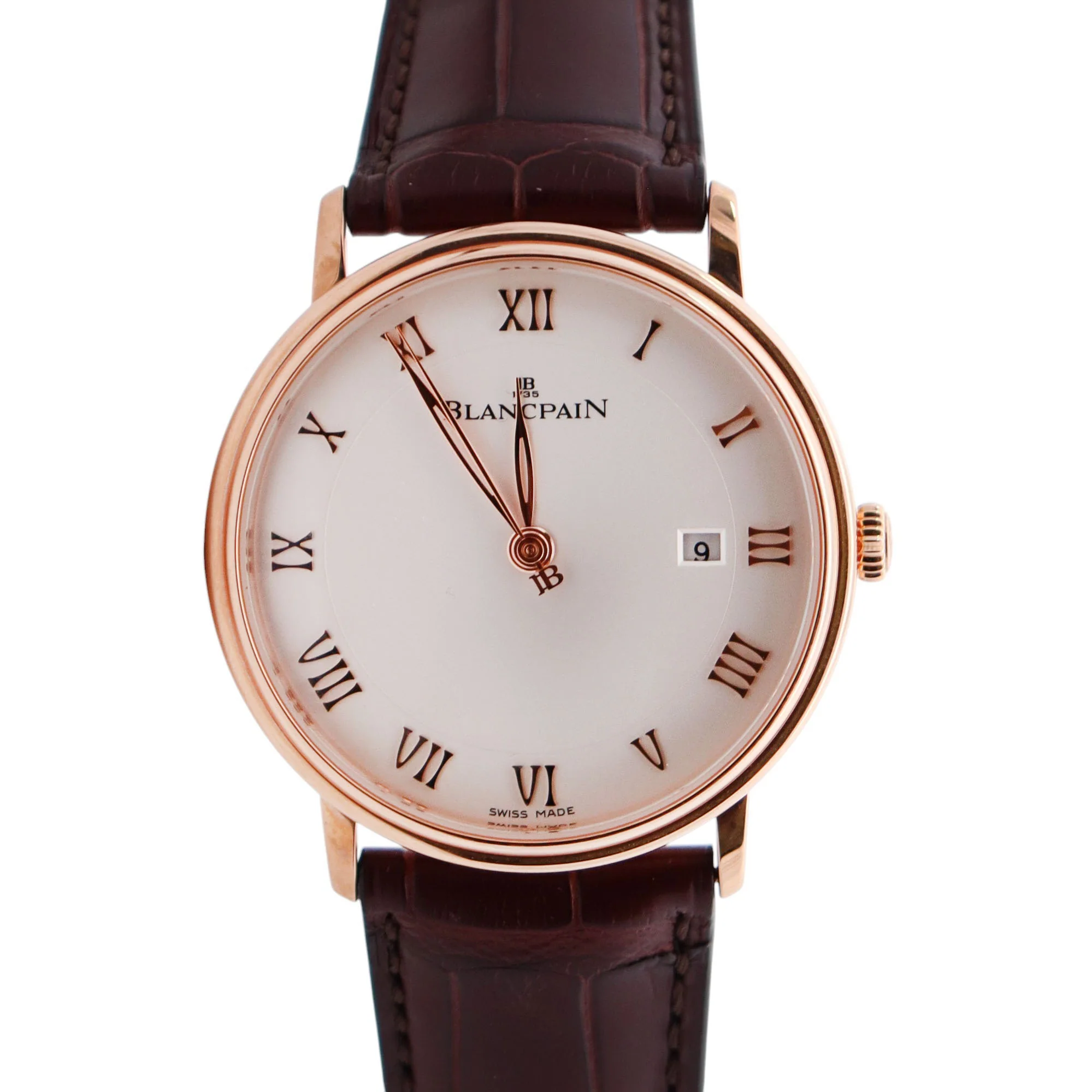 Blancpain Villeret 40mm White Dial Watch Ref# 6651-3642-55B