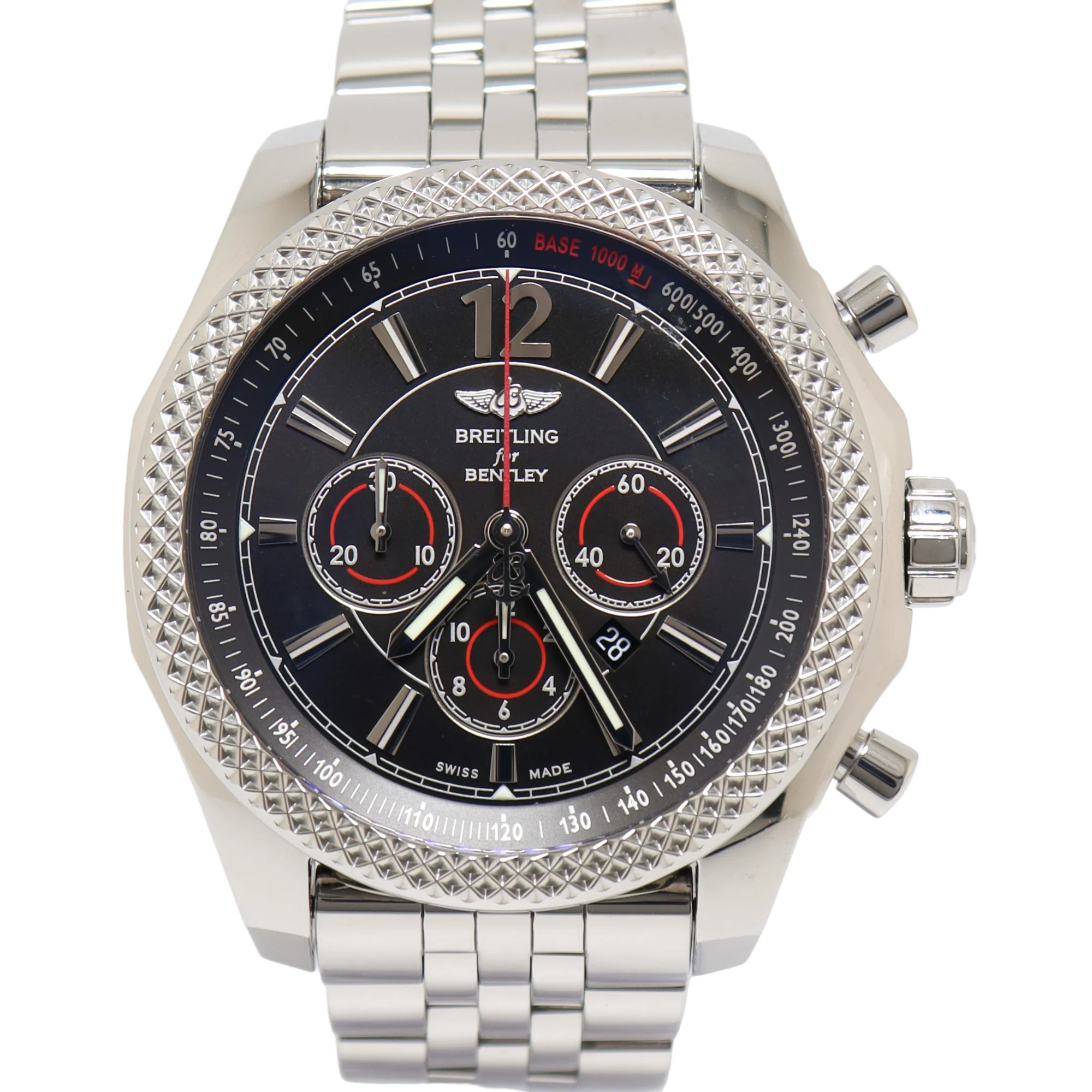 Breitling Bentley Stainless Steel 49mm Black Roman & Stick Dial Watch Reference#: A25362 - Image 6