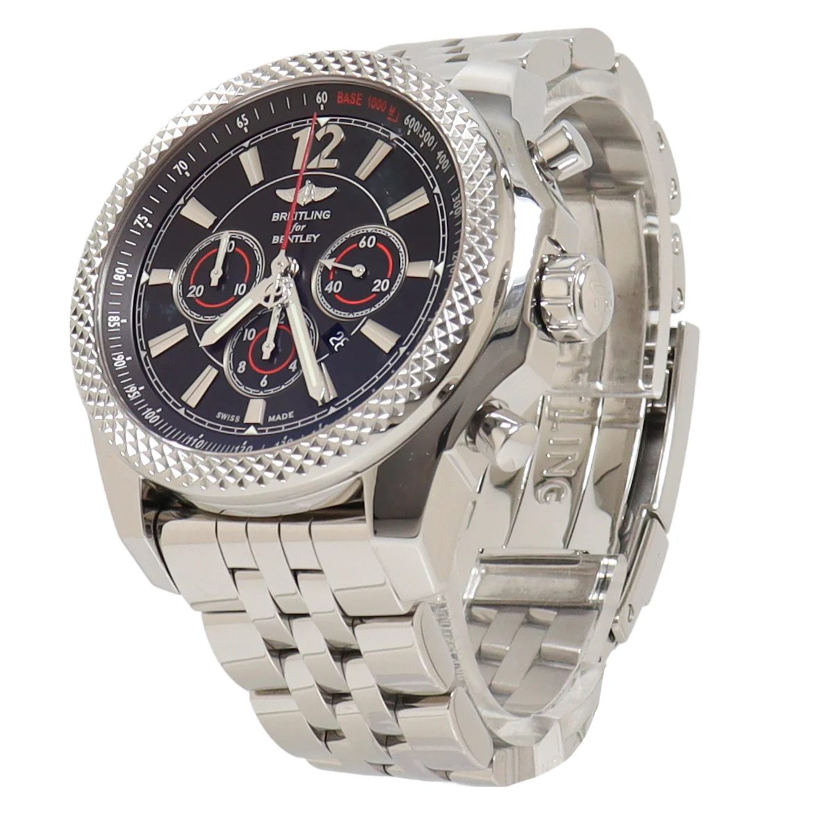Breitling Bentley Stainless Steel 49mm Black Roman & Stick Dial Watch Reference#: A25362 - Image 7