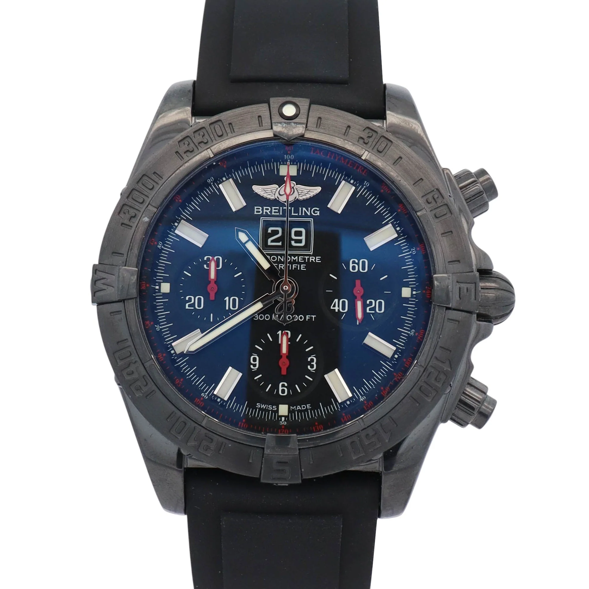 Breitling Blackbird 44mm Black Chronograph Dial Watch Ref# M4435911BA27