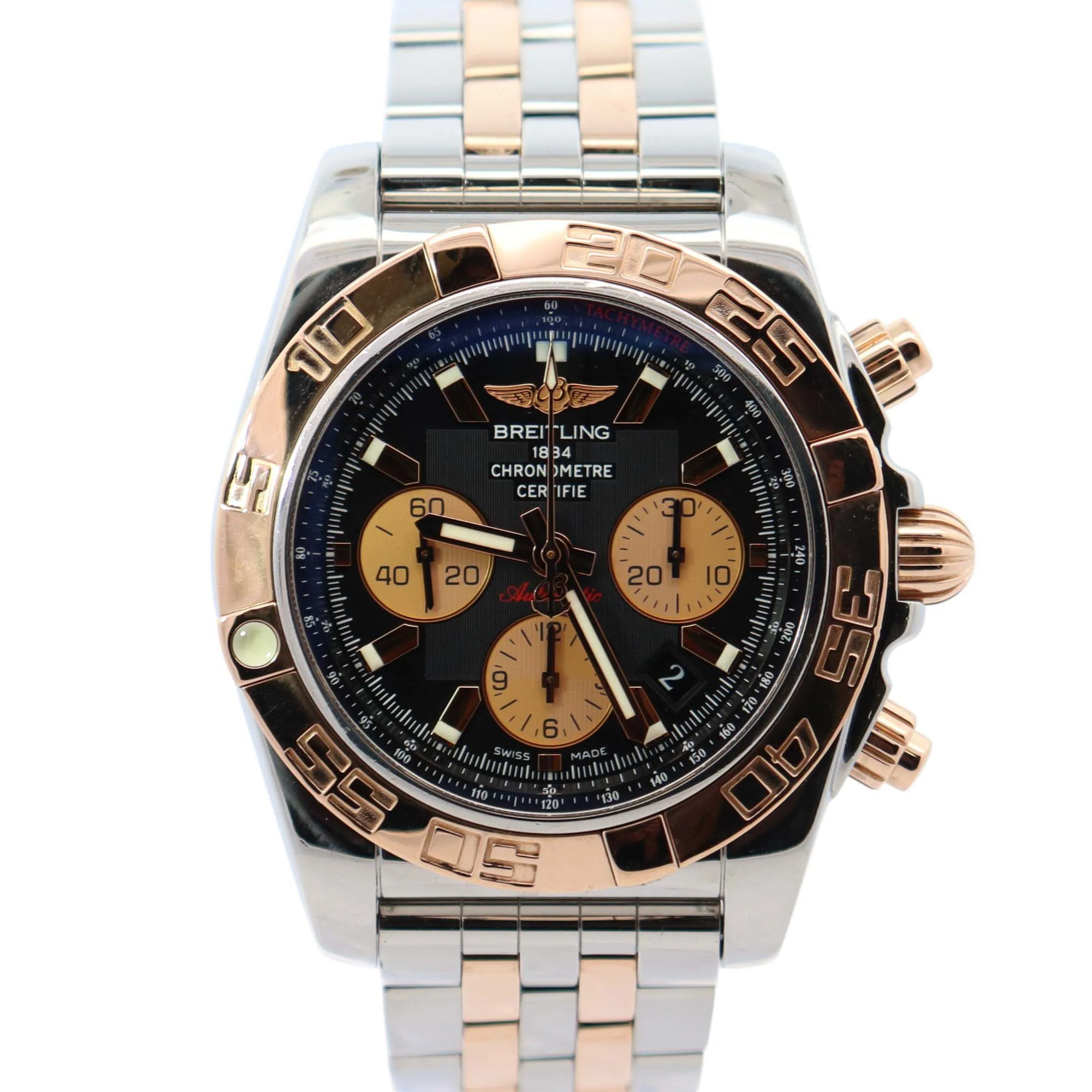 Breitling Chronomat 44mm Black Dial Watch Ref# CB0110