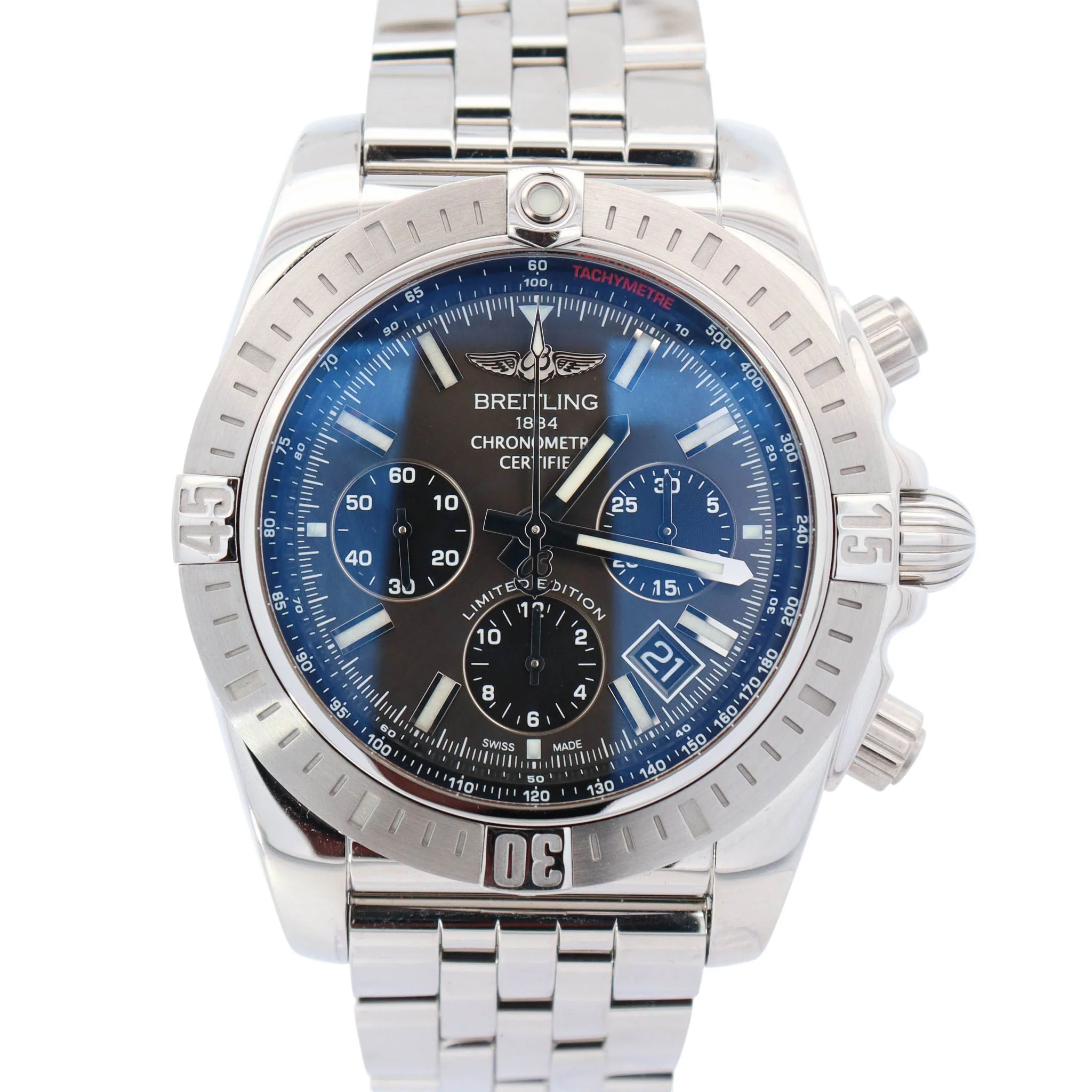 Breitling Chronomat 44mm Grey Dial Watch Ref# AB0115101F1A1