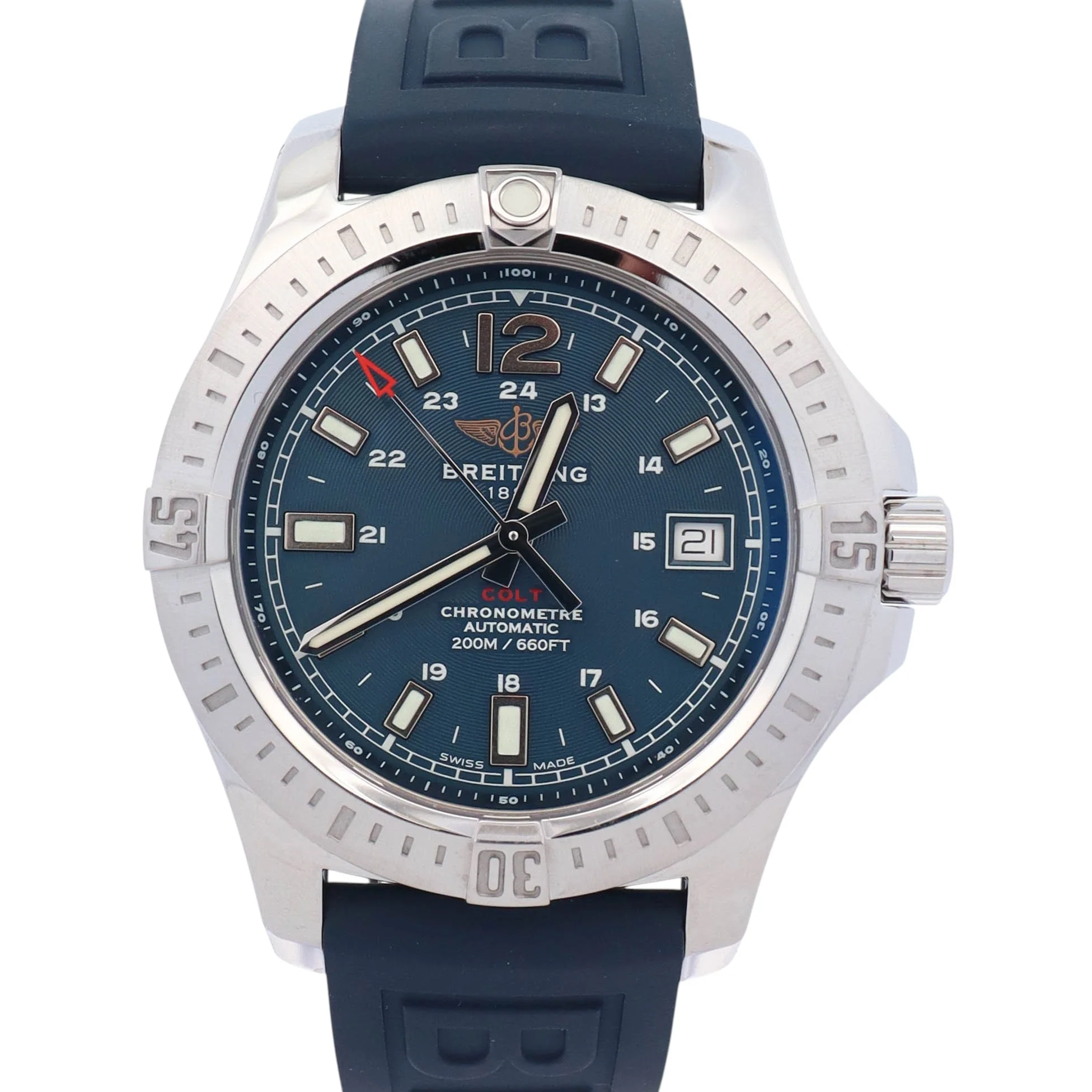 Breitling Colt Stainless Steel 41mm Blue Dial Watch Ref# A17313