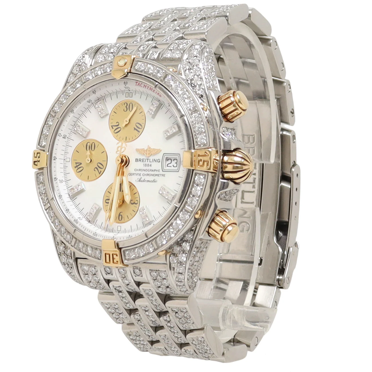 Breitling Evolution Chronomat Diamond Watch with Mother of Pearl Diamond Dial Watch Reference#: B13356 - Image 2
