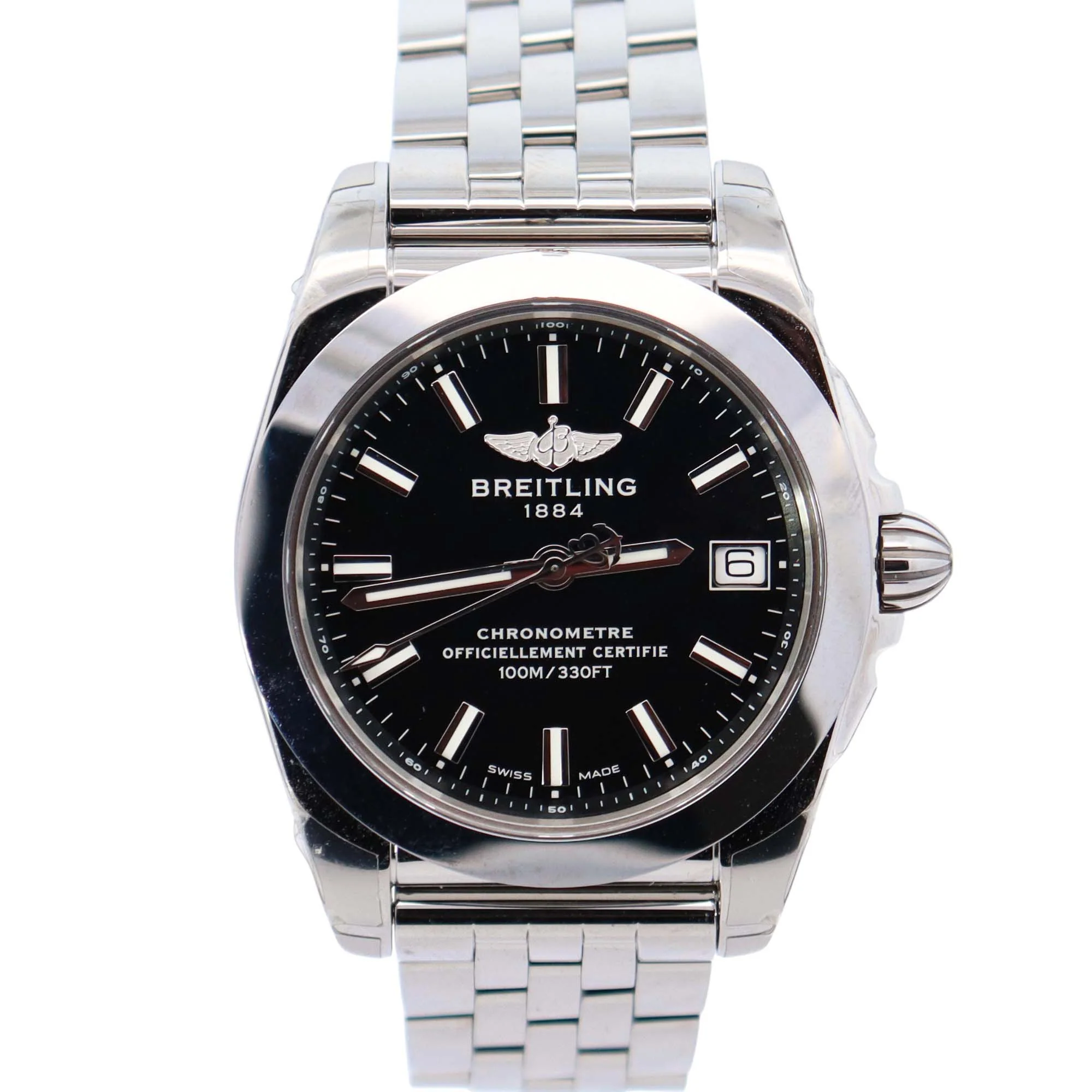 Breitling Galactic 36mm Black Dial Watch Ref# W74330