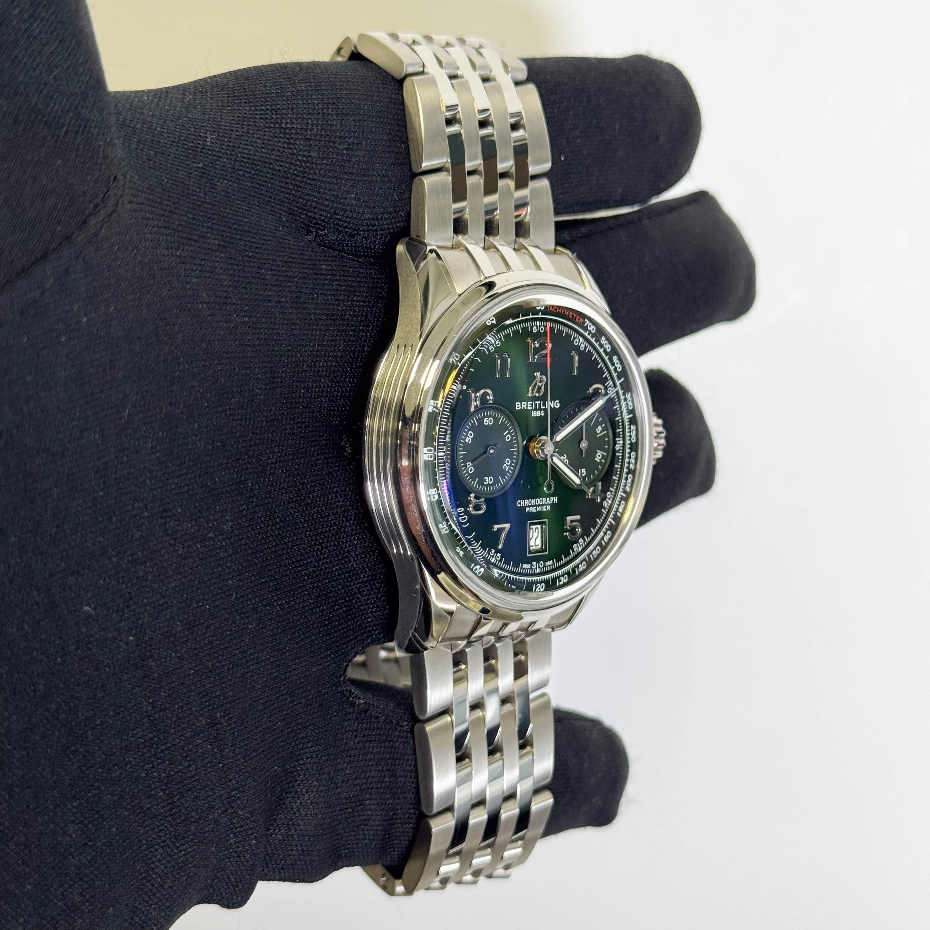 Breitling Premier B01 Chronograph Green Dial Watch Ref# AB0145371L1A1 - Image 3