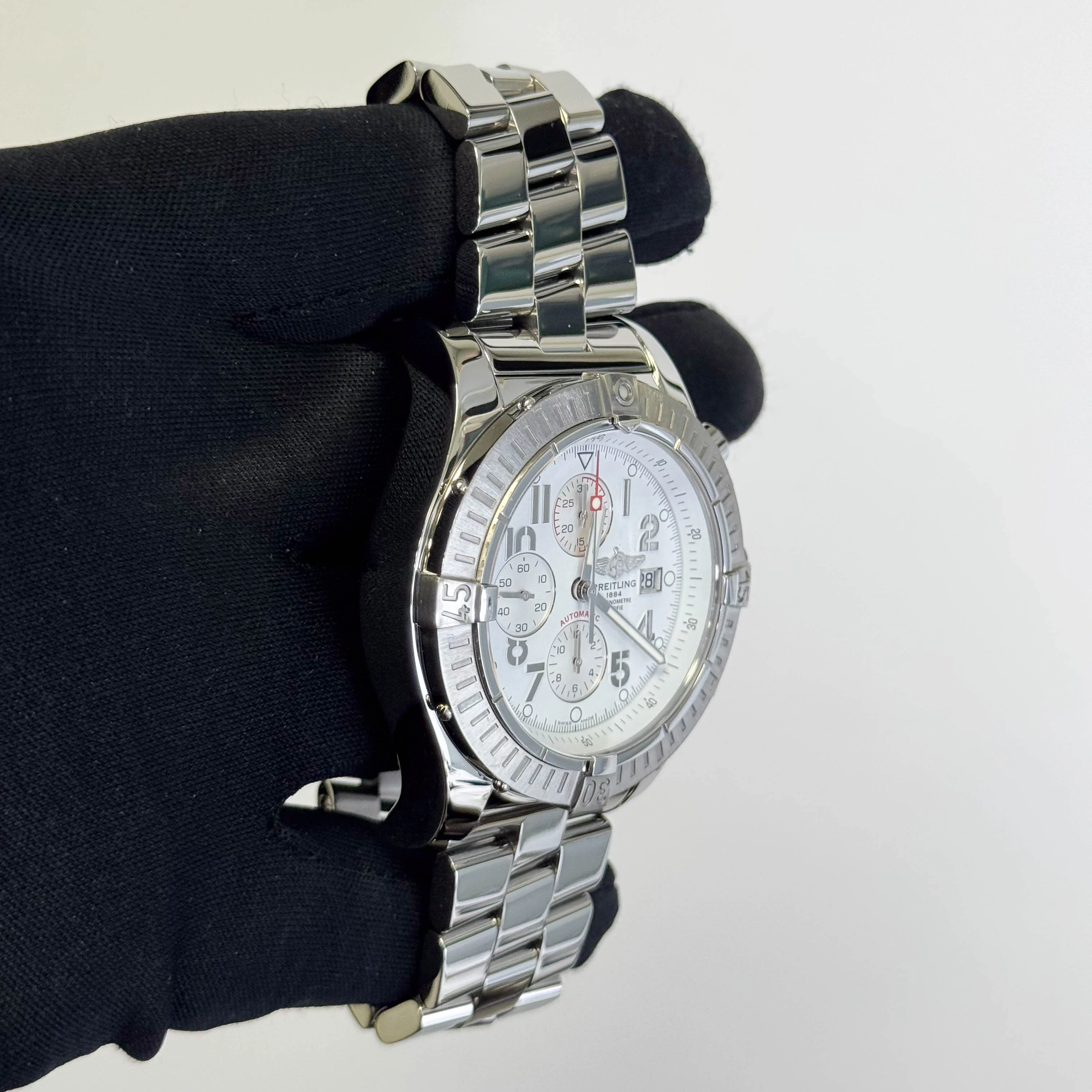 Breitling Super Avenger Stainless Steel 48mm White Dial Watch Ref# A13370 - Image 3
