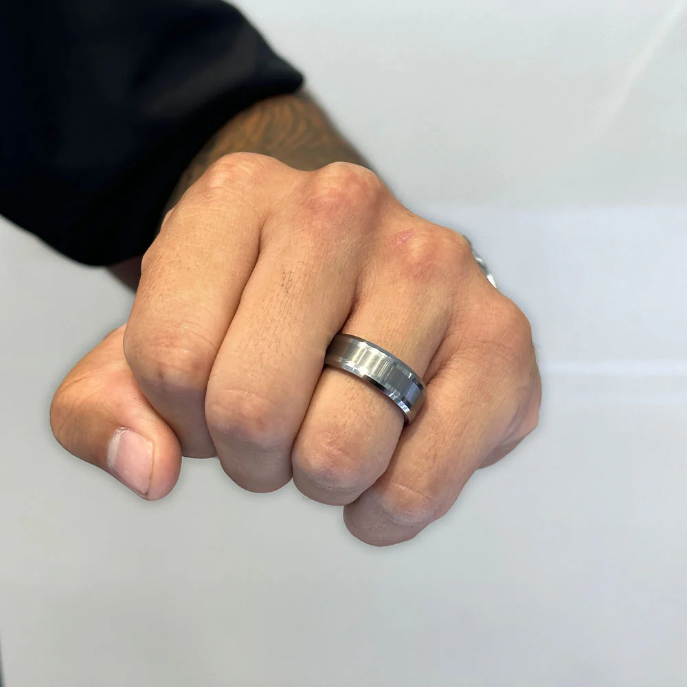 Brushed / Polished Tungsten Band - Image 2
