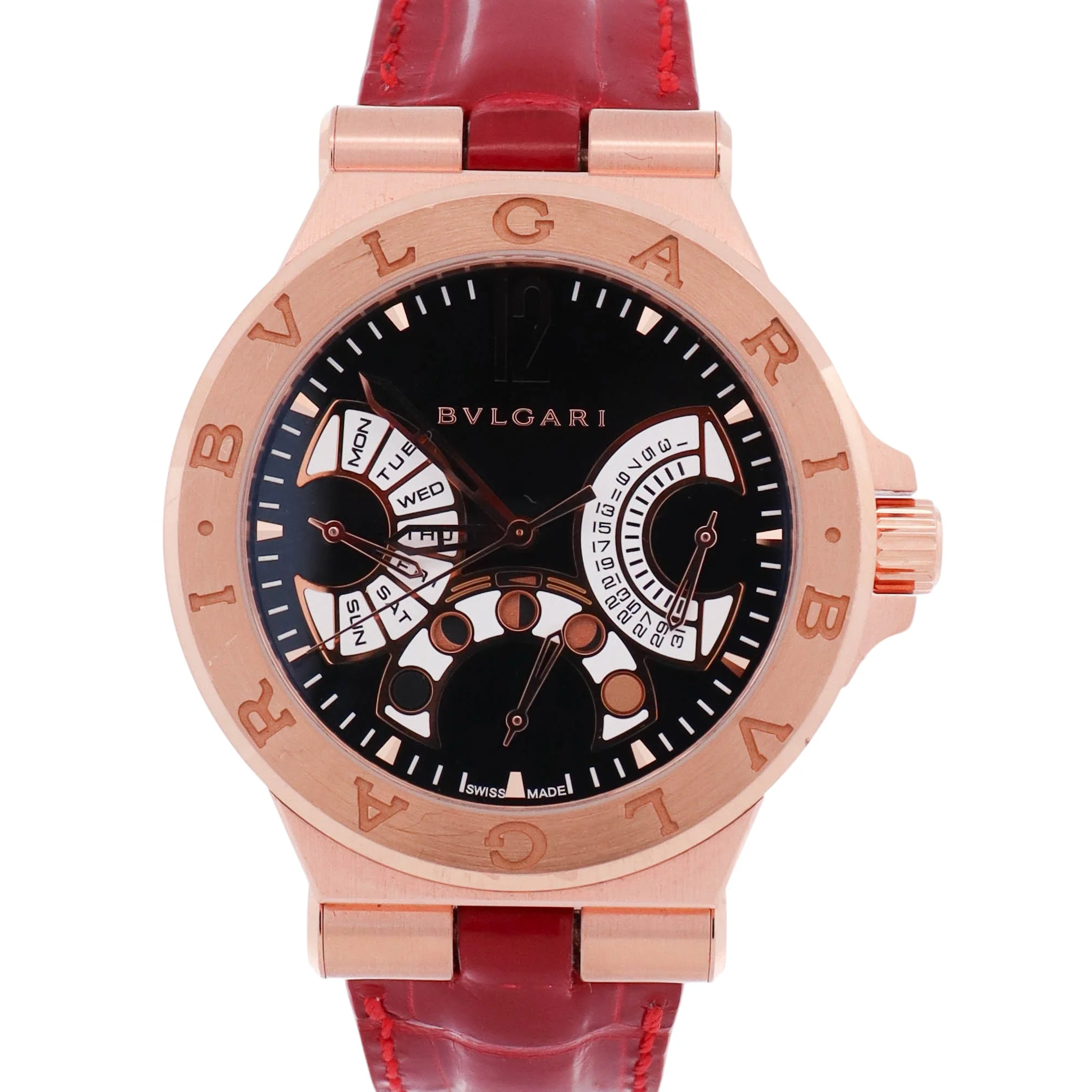 Bvlgari Diagono 42mm Black Dial Watch Ref# 102026