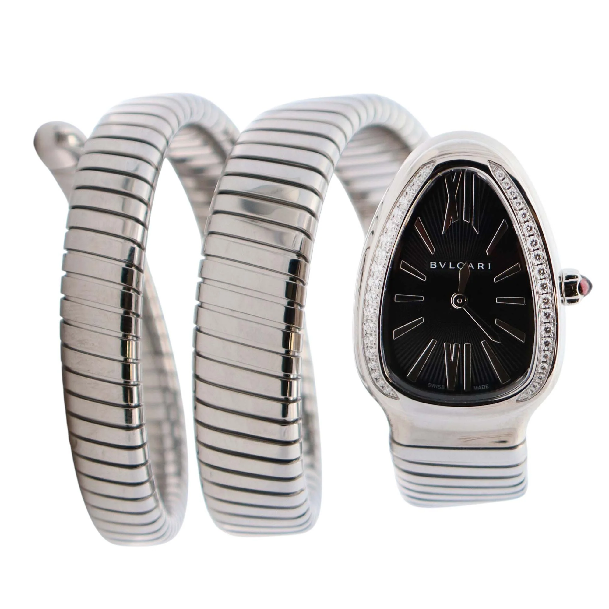 Bvlgari Serpenti 35mm Black Dial Watch Ref# 103433