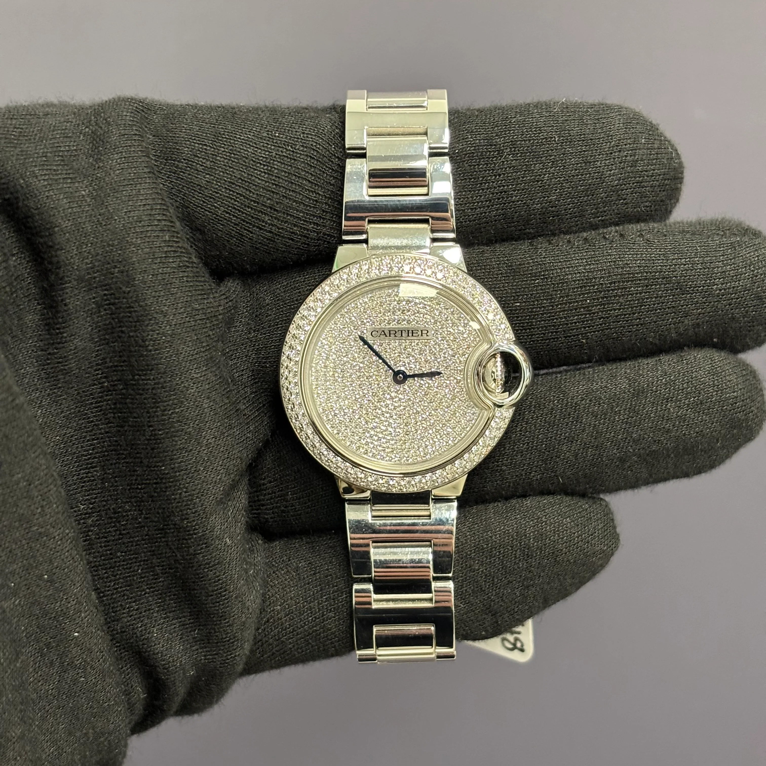 Cartier Ballon Bleu 33mm Pave Dial Watch Ref# WE902048 - Image 2
