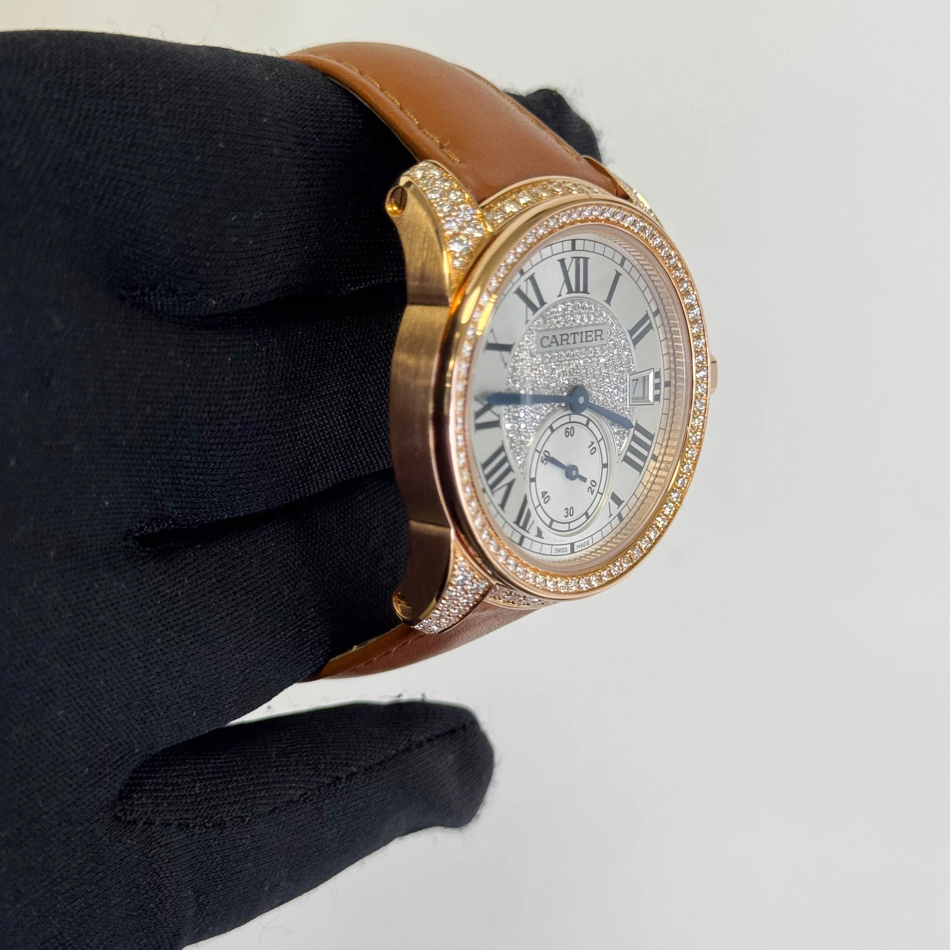 Cartier Calibre 38mm Pave Dial Watch Ref# WF100015 - Image 3