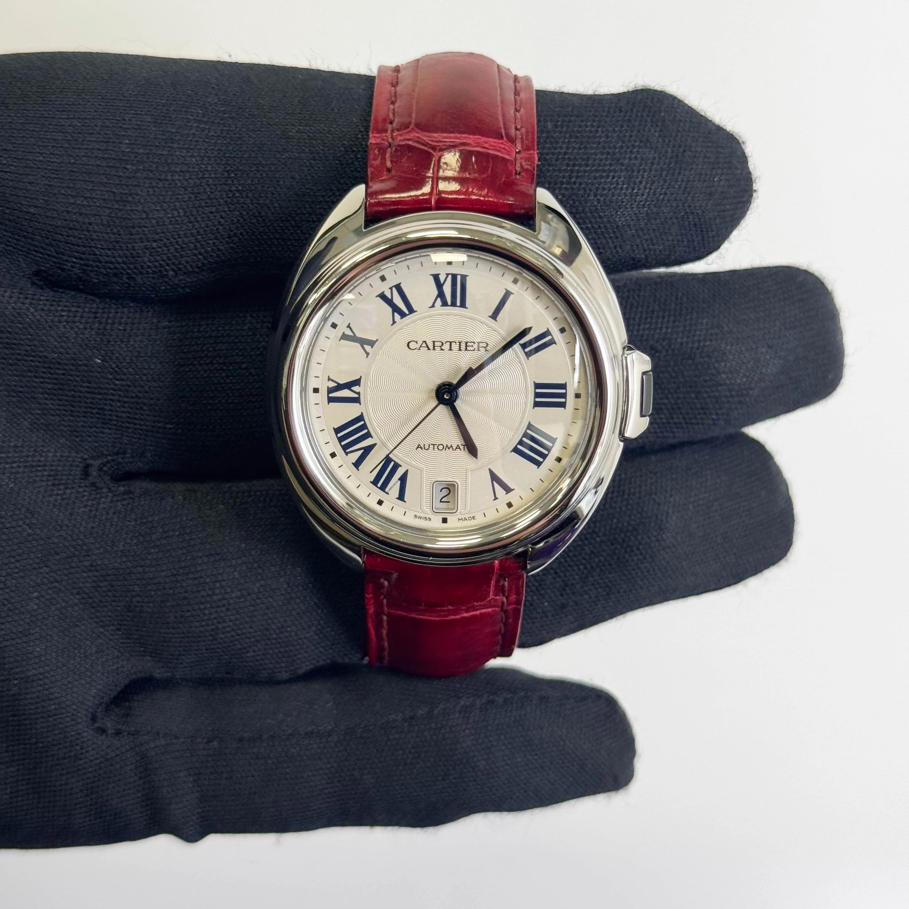 Cartier Cle De Stainless Steel 35mm White Dial Watch Ref# WSCL0017 - Image 2
