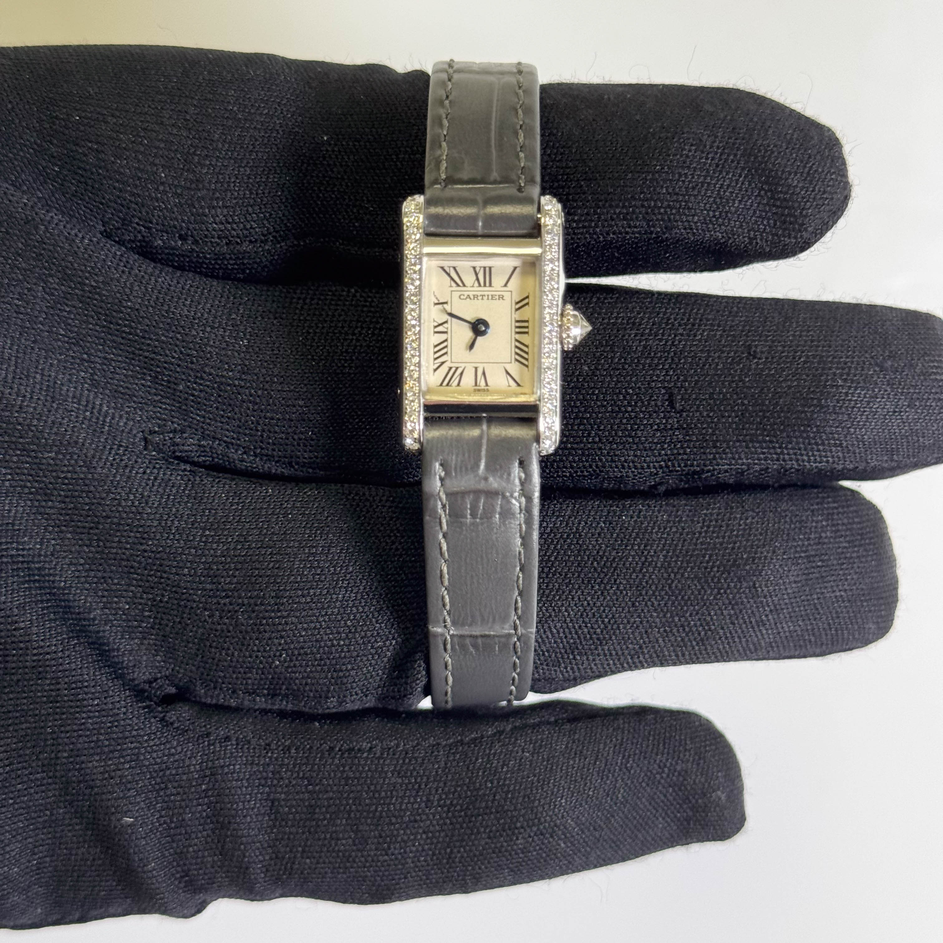 Cartier Mini Tank 15mm Ivory Dial Watch Ref# WB200951 - Image 2