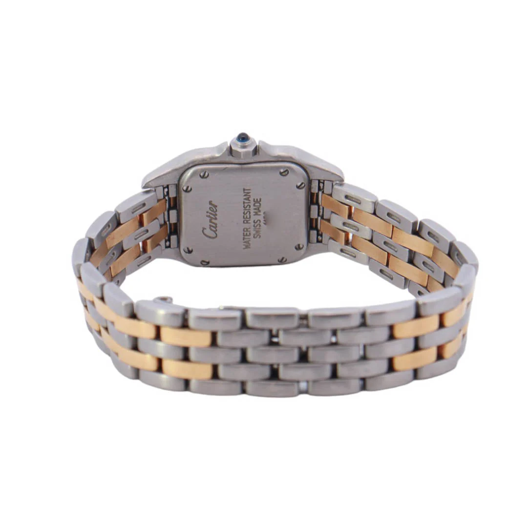 Cartier Panthere Two Tone Stainless Steel Yellow Gold 22x30mm Ivory Roman Dial Watch - Image 3